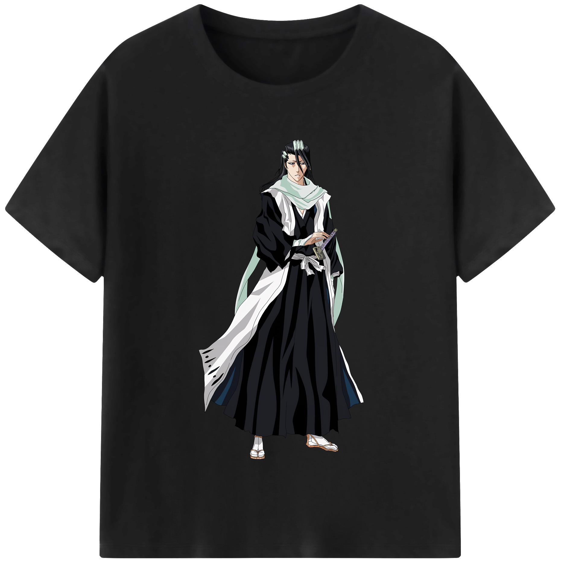 （画像用） ブリーチ くちき びゃくや BLEACH Kuchiki Byakuya 綿100％半袖Tシャツ（フロントプリント）