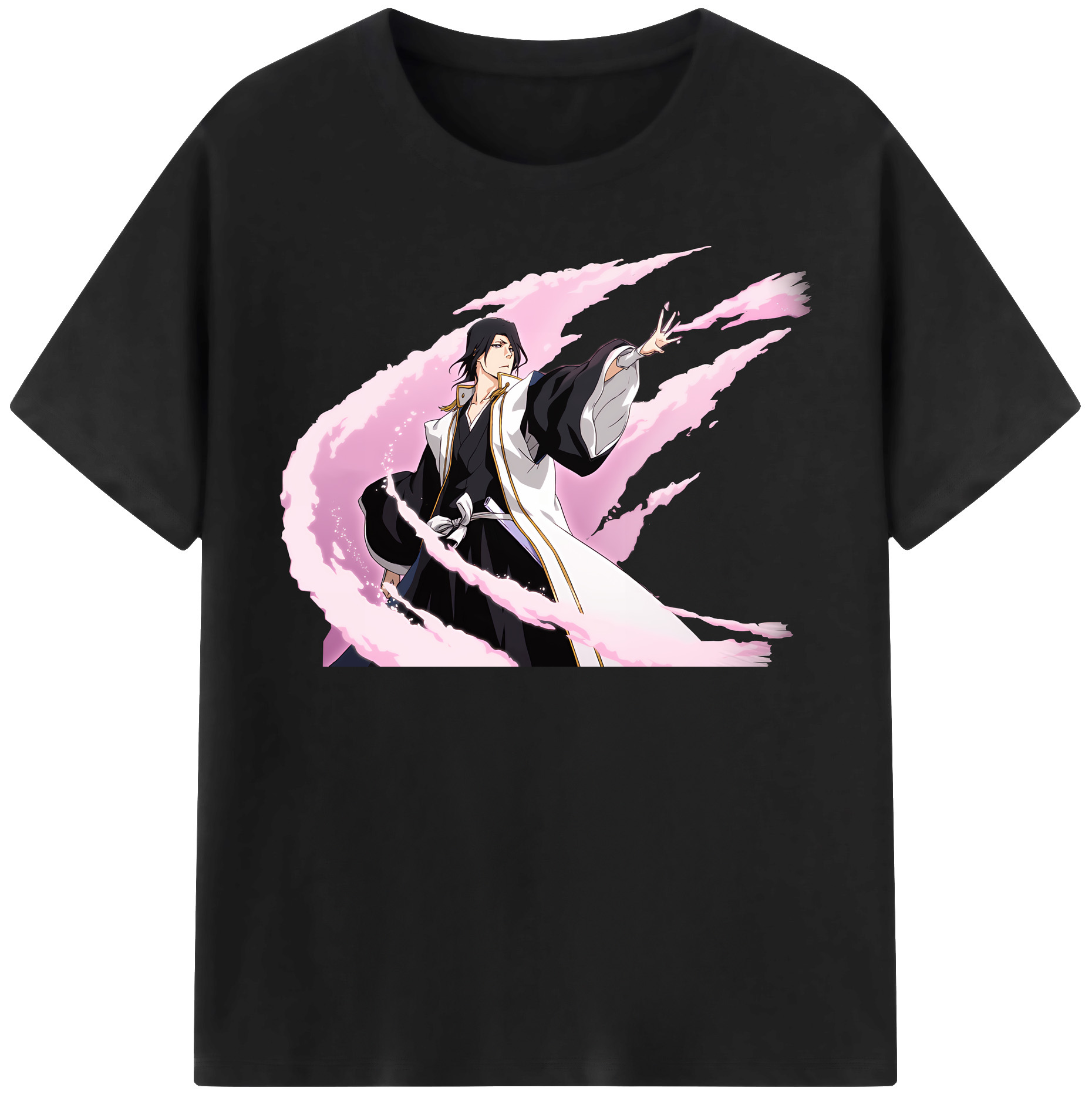 （画像用） ブリーチ くちき びゃくや BLEACH Kuchiki Byakuya 綿100％半袖Tシャツ（フロントプリント）