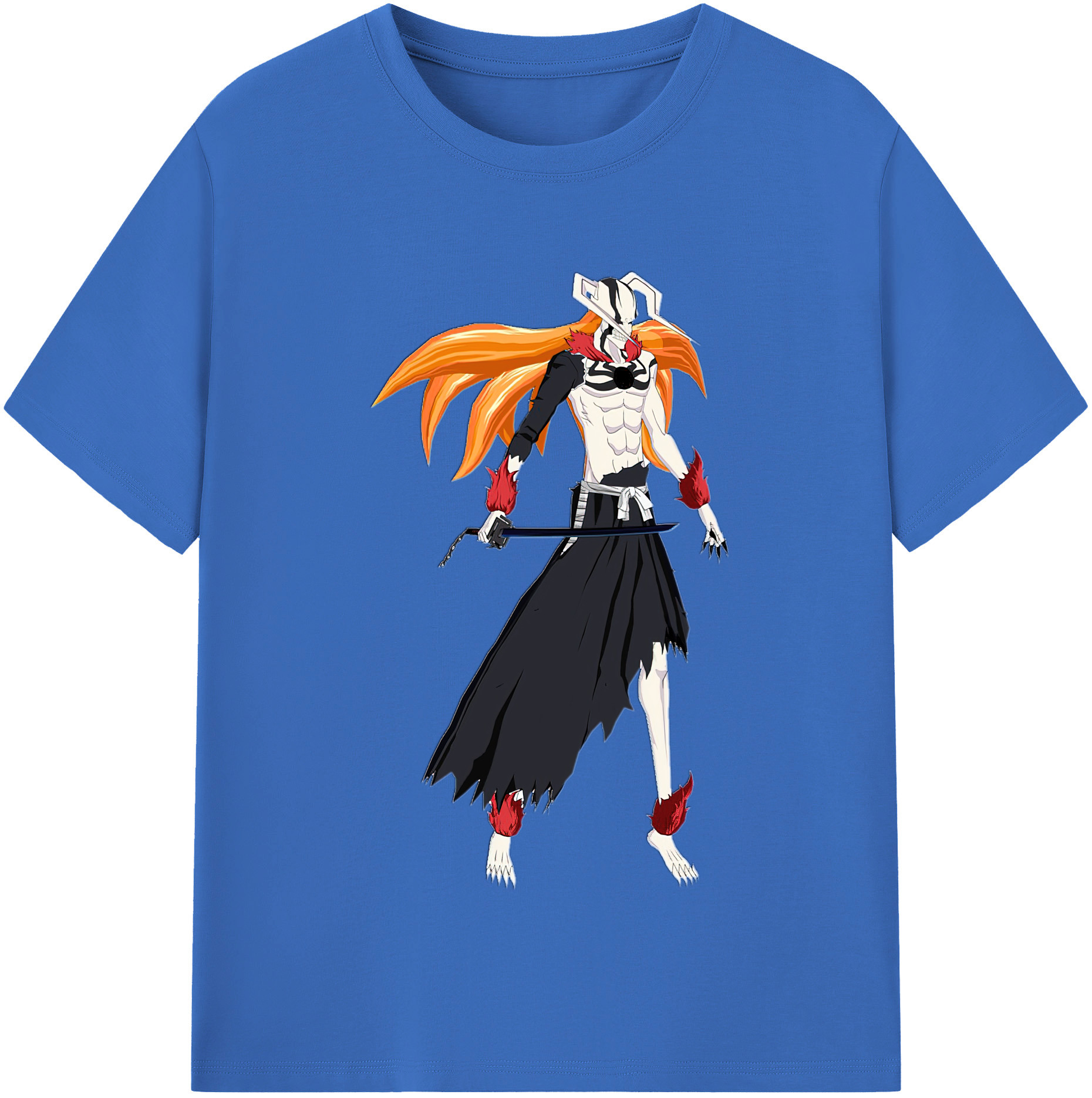 （画像用） ブリーチ 黒崎一護（くろさき いちご）BLEACH Kurosaki Ichigo 綿100％半袖Tシャツ（フロントプリント）