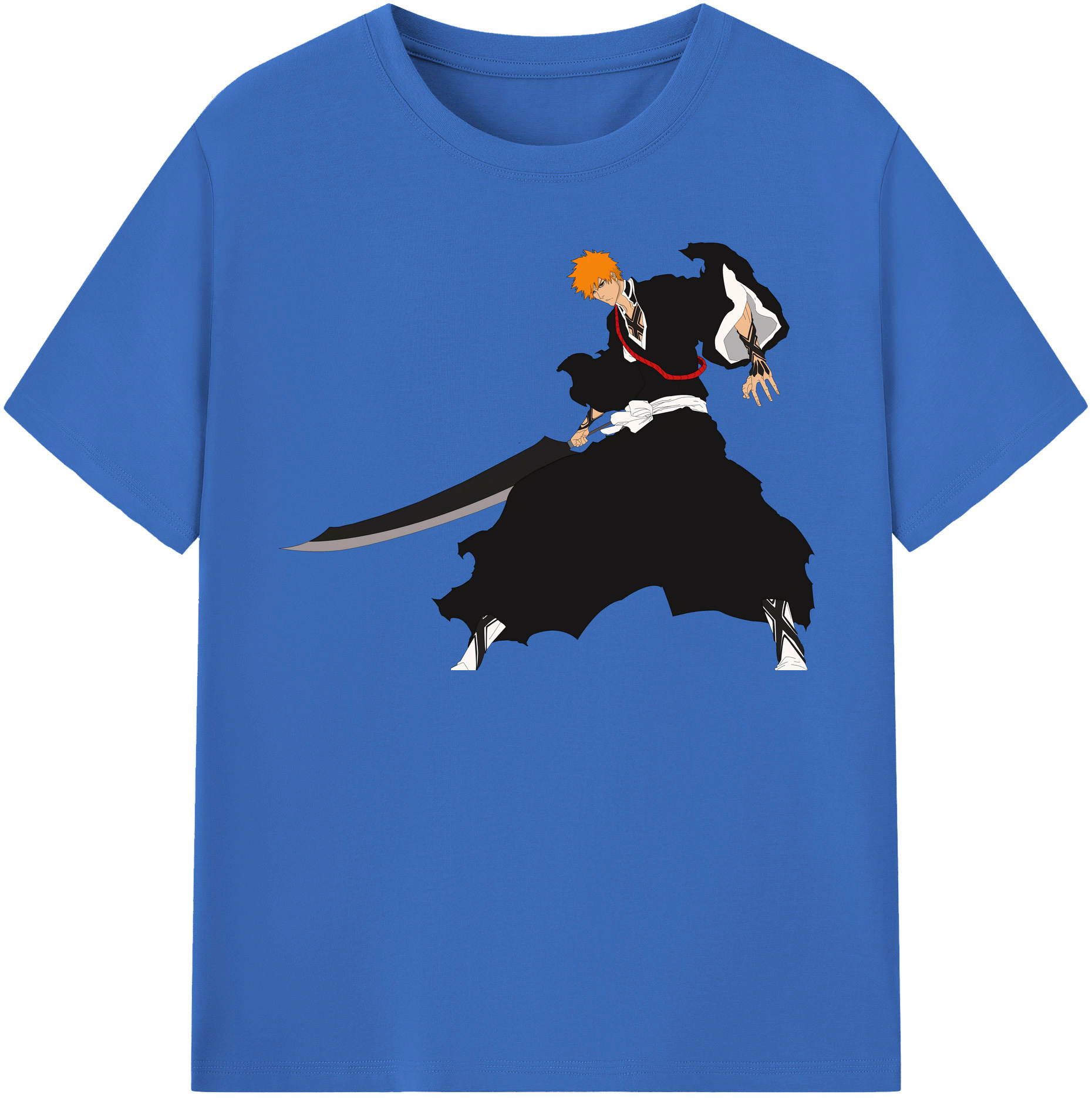 （画像用） ブリーチ 黒崎一護（くろさき いちご）BLEACH Kurosaki Ichigo 綿100％半袖Tシャツ（フロントプリント）