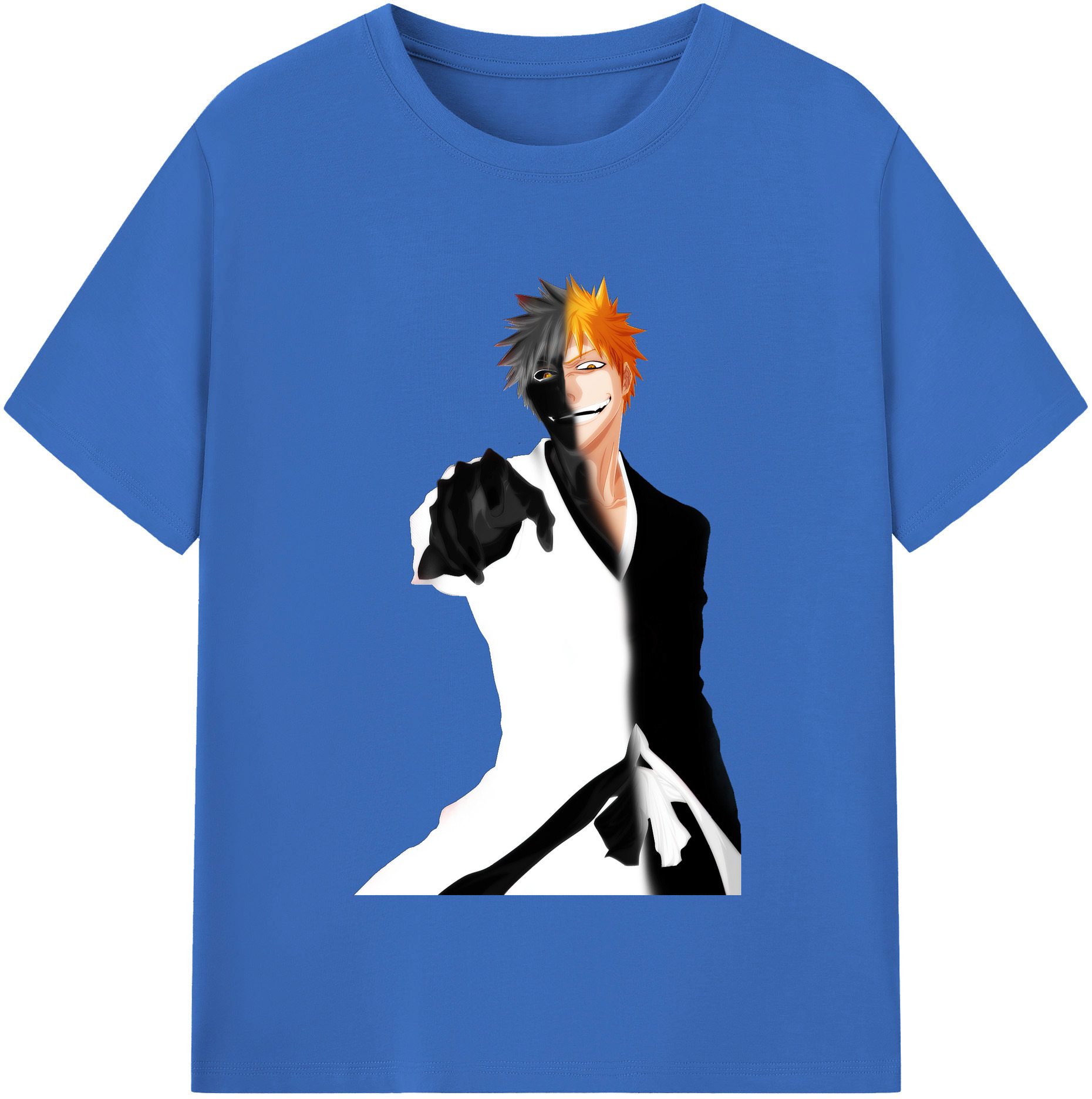 （画像用） ブリーチ 黒崎一護（くろさき いちご）BLEACH Kurosaki Ichigo 綿100％半袖Tシャツ（フロントプリント）