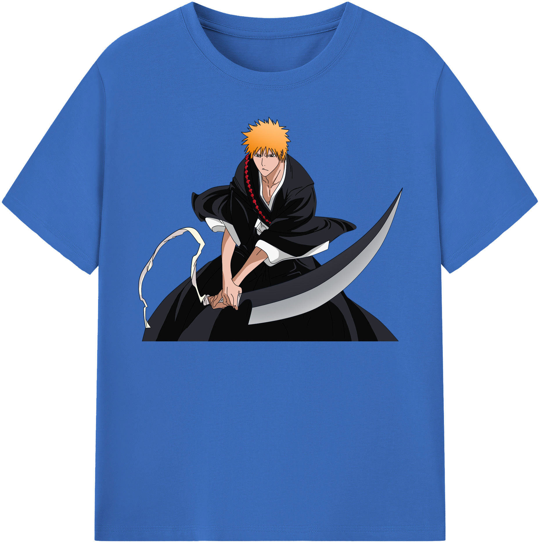 （画像用） ブリーチ 黒崎一護（くろさき いちご）BLEACH Kurosaki Ichigo 綿100％半袖Tシャツ（フロントプリント）