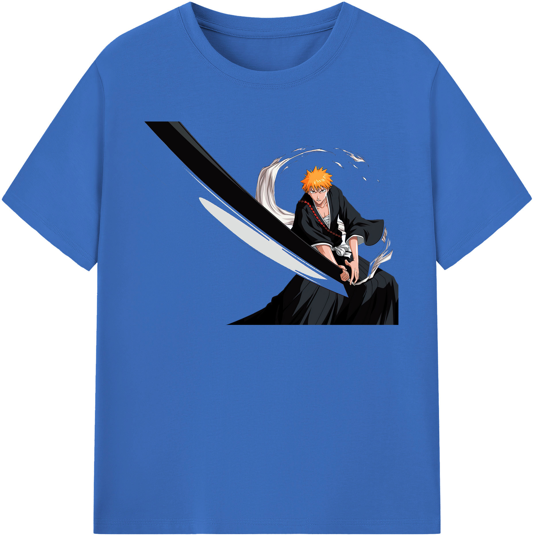 （画像用） ブリーチ 黒崎一護（くろさき いちご）BLEACH Kurosaki Ichigo 綿100％半袖Tシャツ（フロントプリント）