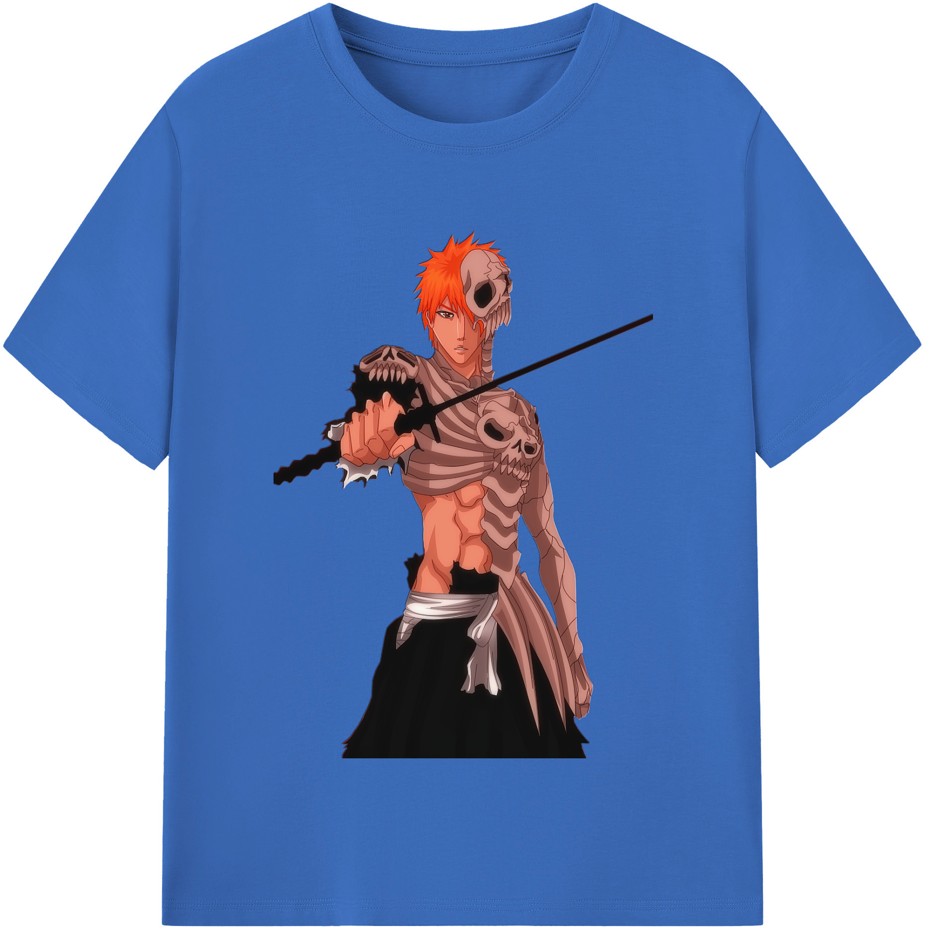 （画像用） ブリーチ 黒崎一護（くろさき いちご）BLEACH Kurosaki Ichigo 綿100％半袖Tシャツ（フロントプリント）