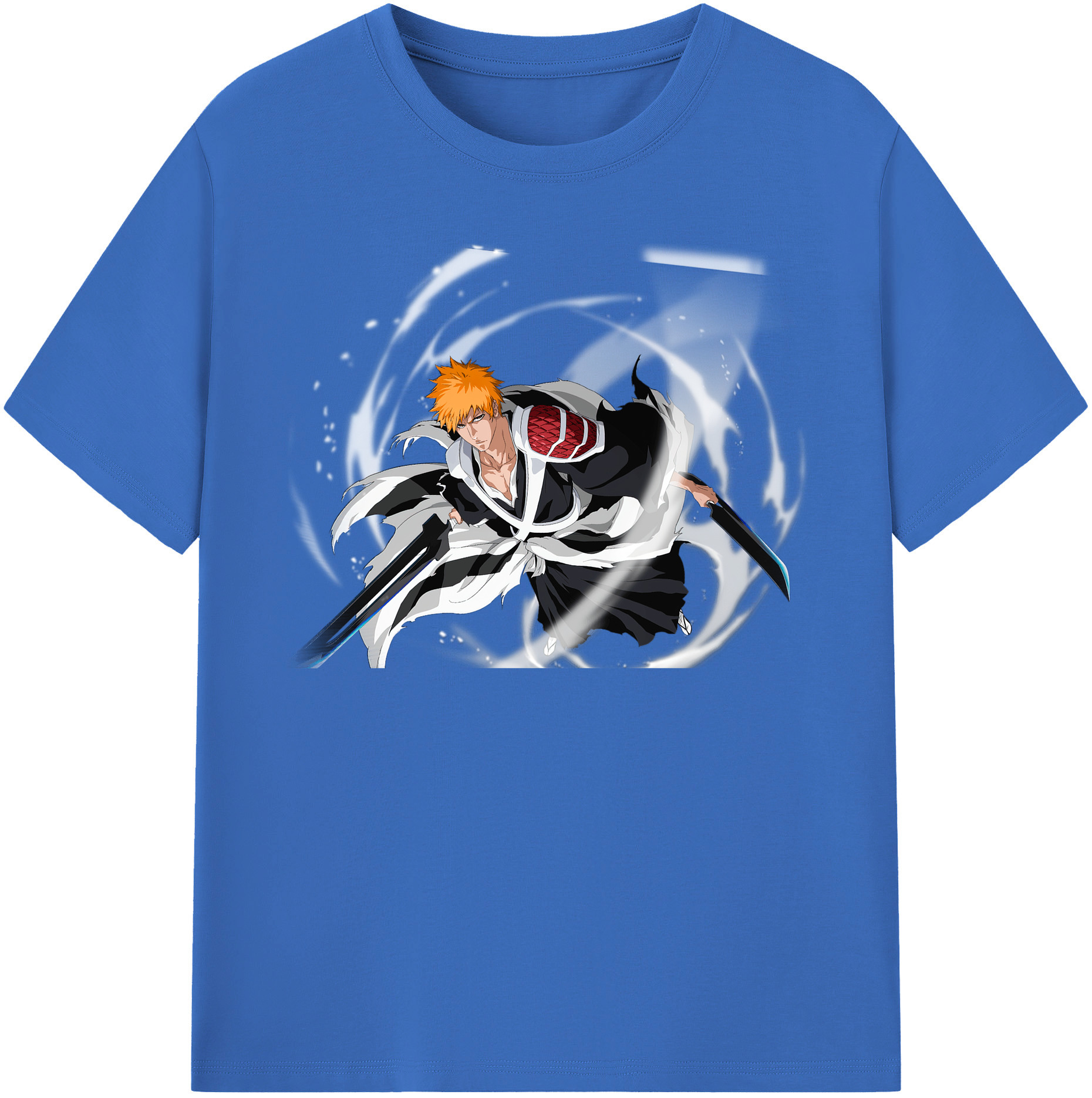 （画像用） ブリーチ 黒崎一護（くろさき いちご）BLEACH Kurosaki Ichigo 綿100％半袖Tシャツ（フロントプリント）