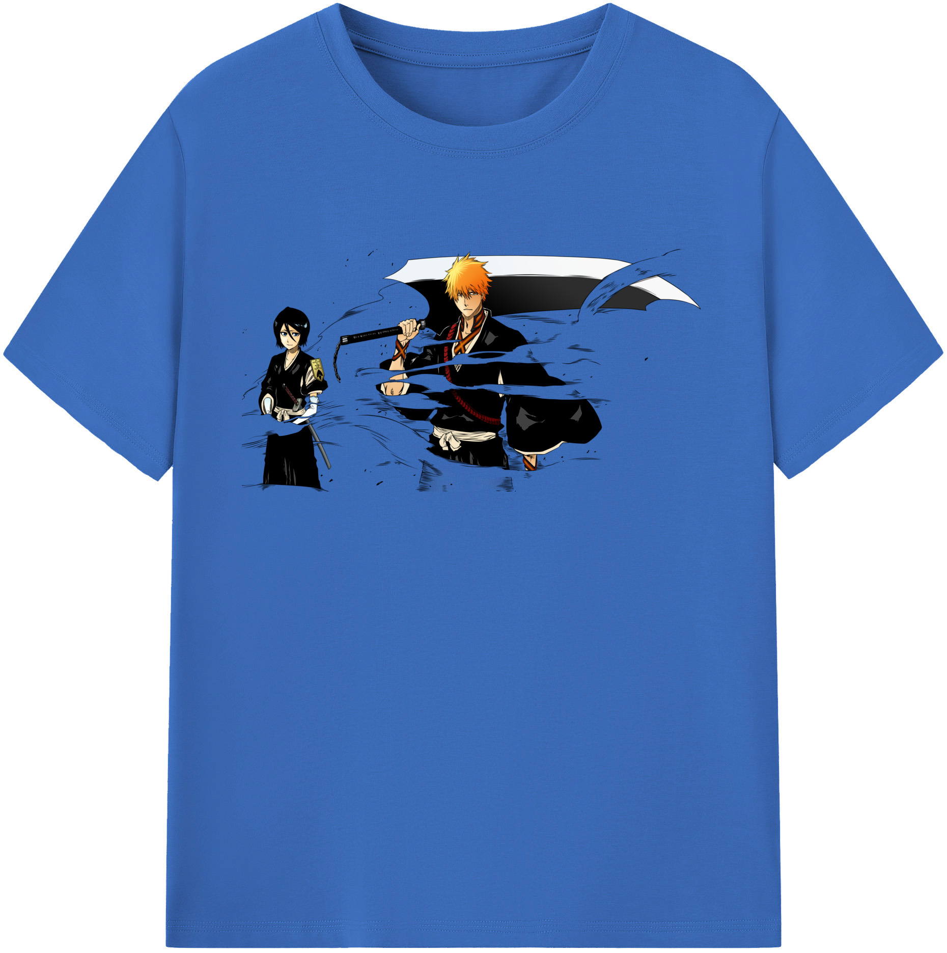 （画像用） ブリーチ 黒崎一護（くろさき いちご）BLEACH Kurosaki Ichigo 綿100％半袖Tシャツ（フロントプリント）