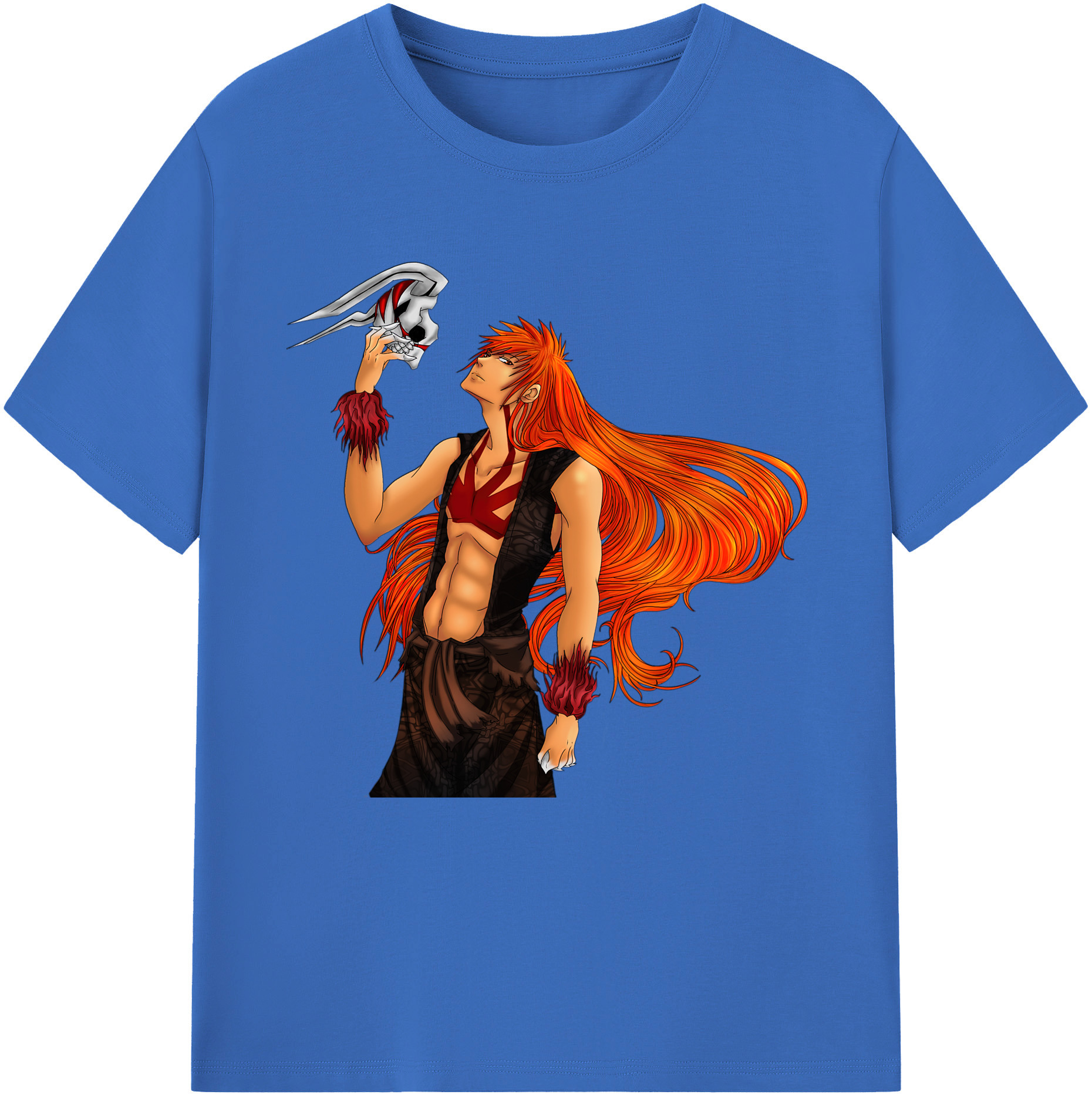 （画像用） ブリーチ 黒崎一護（くろさき いちご）BLEACH Kurosaki Ichigo 綿100％半袖Tシャツ（フロントプリント）