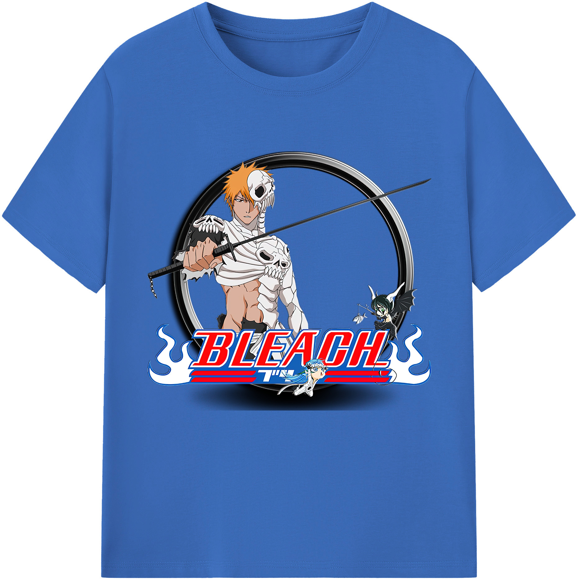 （画像用） ブリーチ 黒崎一護（くろさき いちご）BLEACH Kurosaki Ichigo 綿100％半袖Tシャツ（フロントプリント）