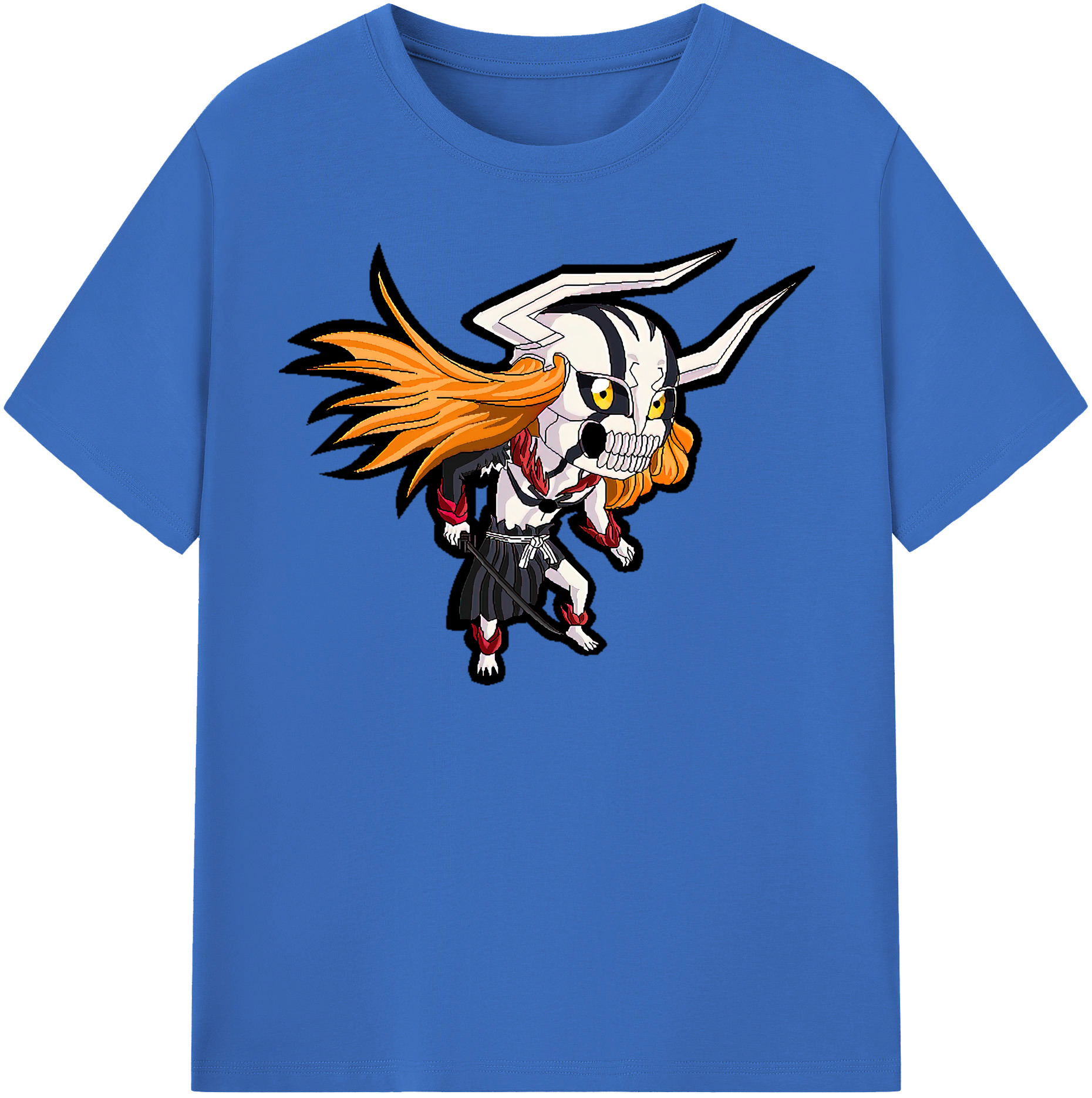 （画像用） ブリーチ 黒崎一護（くろさき いちご）BLEACH Kurosaki Ichigo 綿100％半袖Tシャツ（フロントプリント）