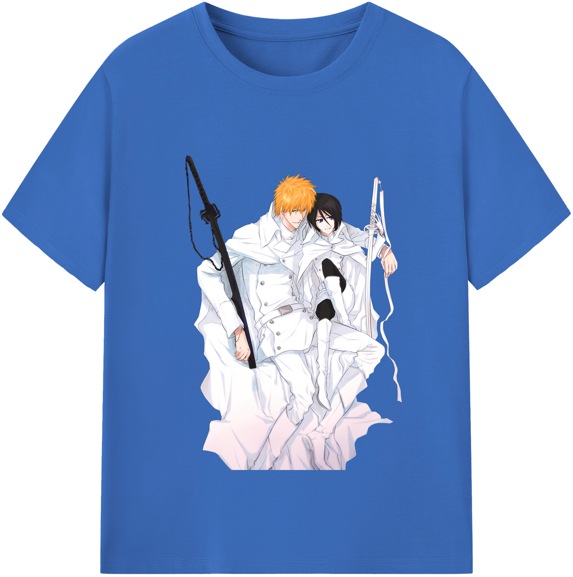 （画像用） ブリーチ 黒崎一護（くろさき いちご）BLEACH Kurosaki Ichigo 綿100％半袖Tシャツ（フロントプリント）