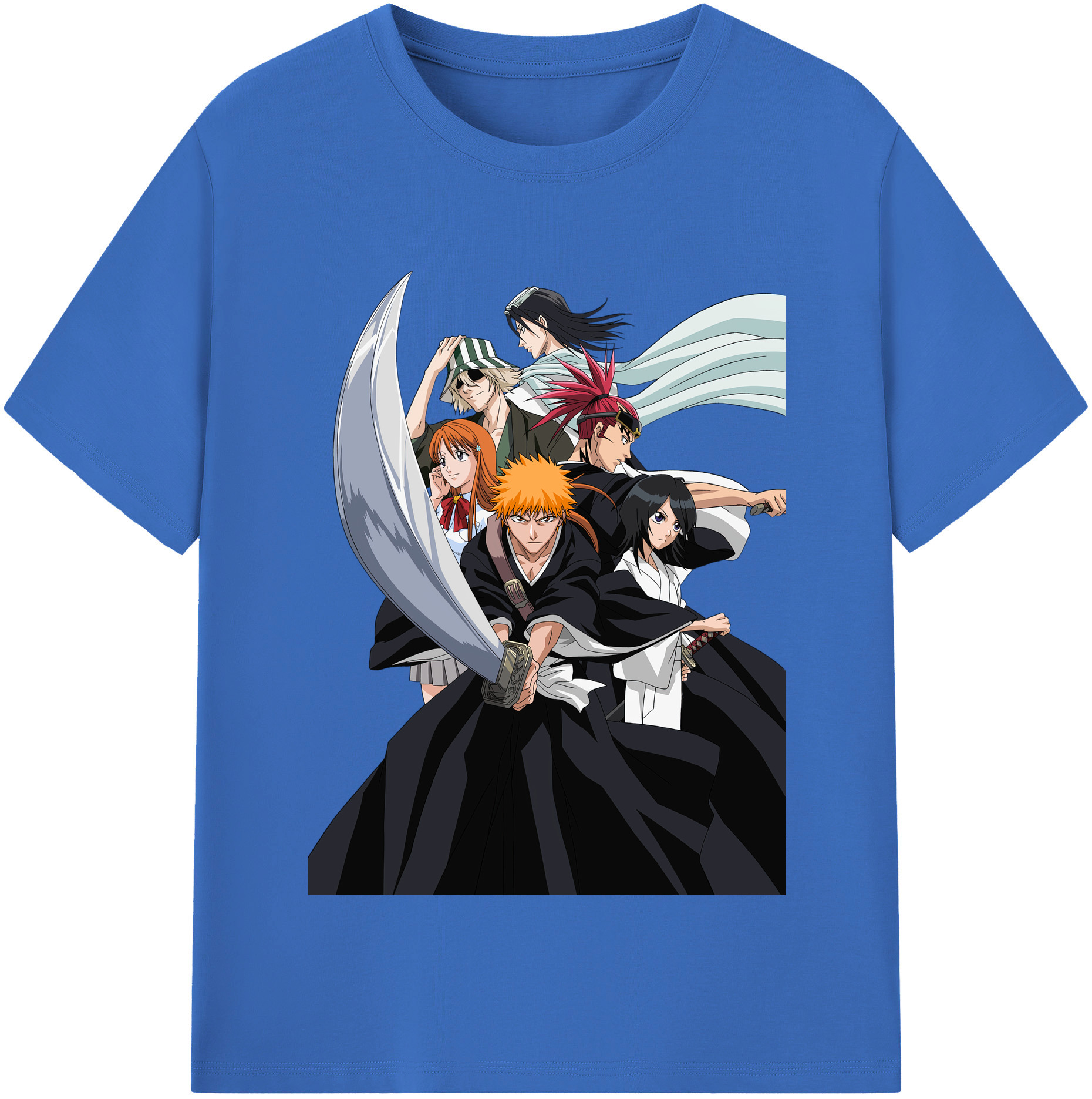 （画像用） ブリーチ 黒崎一護（くろさき いちご）BLEACH Kurosaki Ichigo 綿100％半袖Tシャツ（フロントプリント）