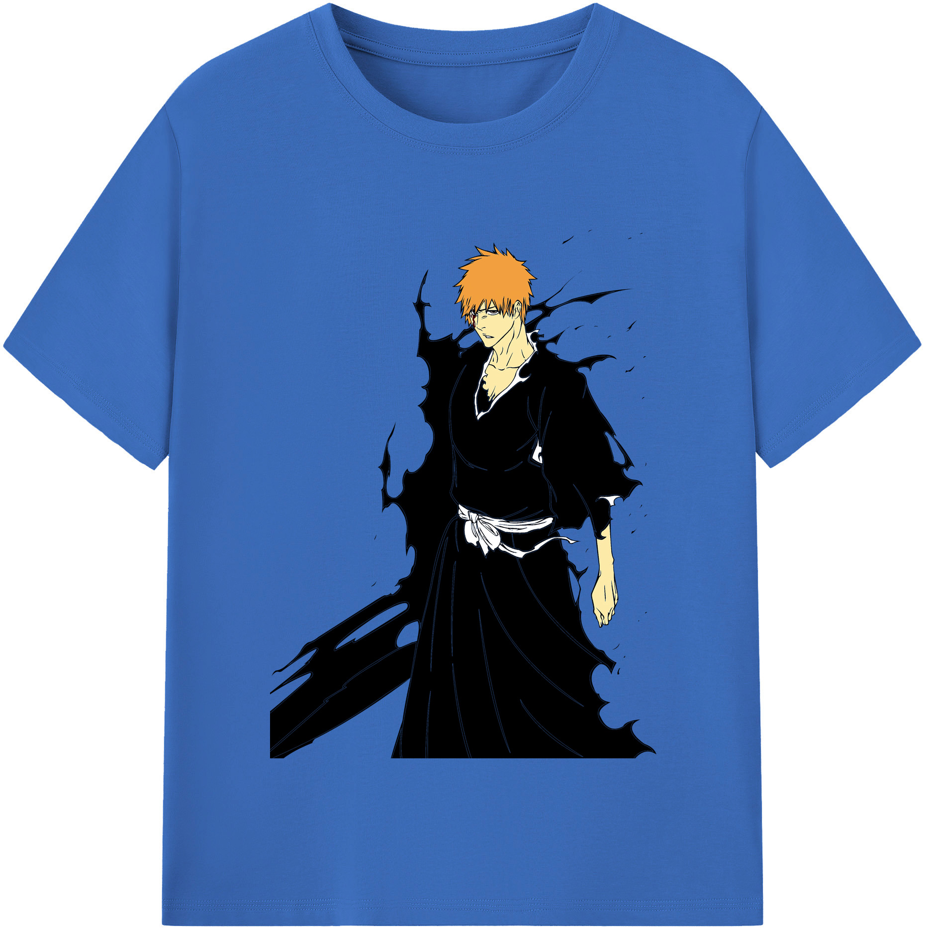 （画像用） ブリーチ 黒崎一護（くろさき いちご）BLEACH Kurosaki Ichigo 綿100％半袖Tシャツ（フロントプリント）