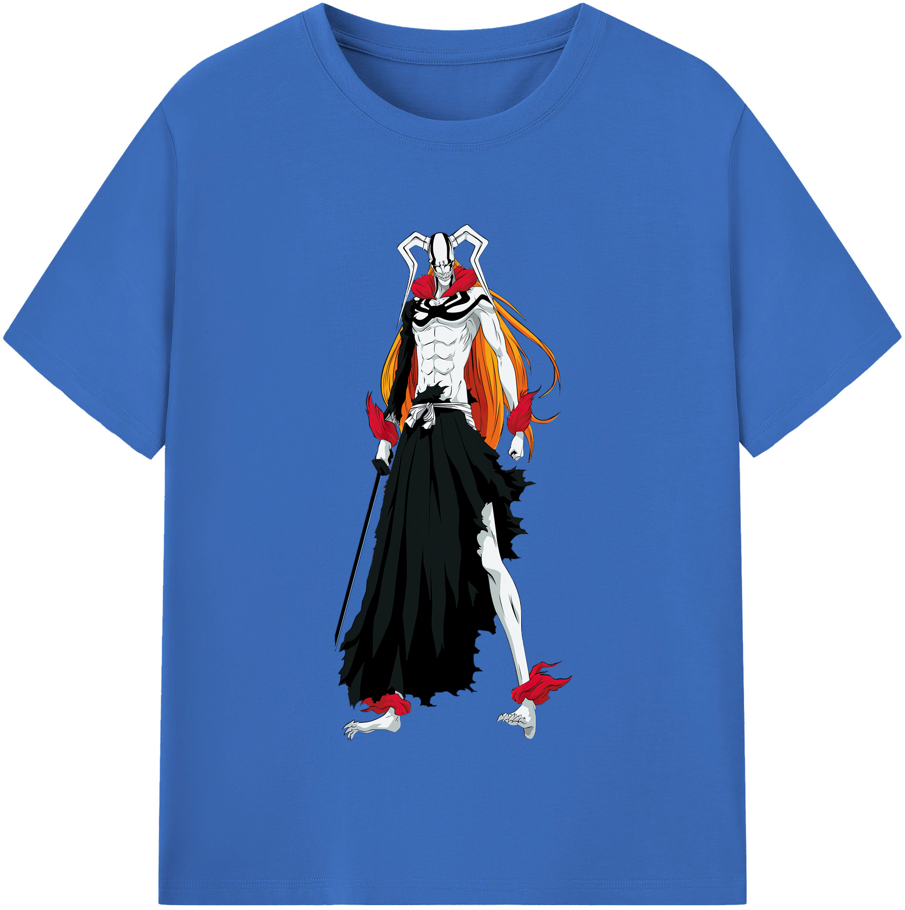 （画像用） ブリーチ 黒崎一護（くろさき いちご）BLEACH Kurosaki Ichigo 綿100％半袖Tシャツ（フロントプリント）