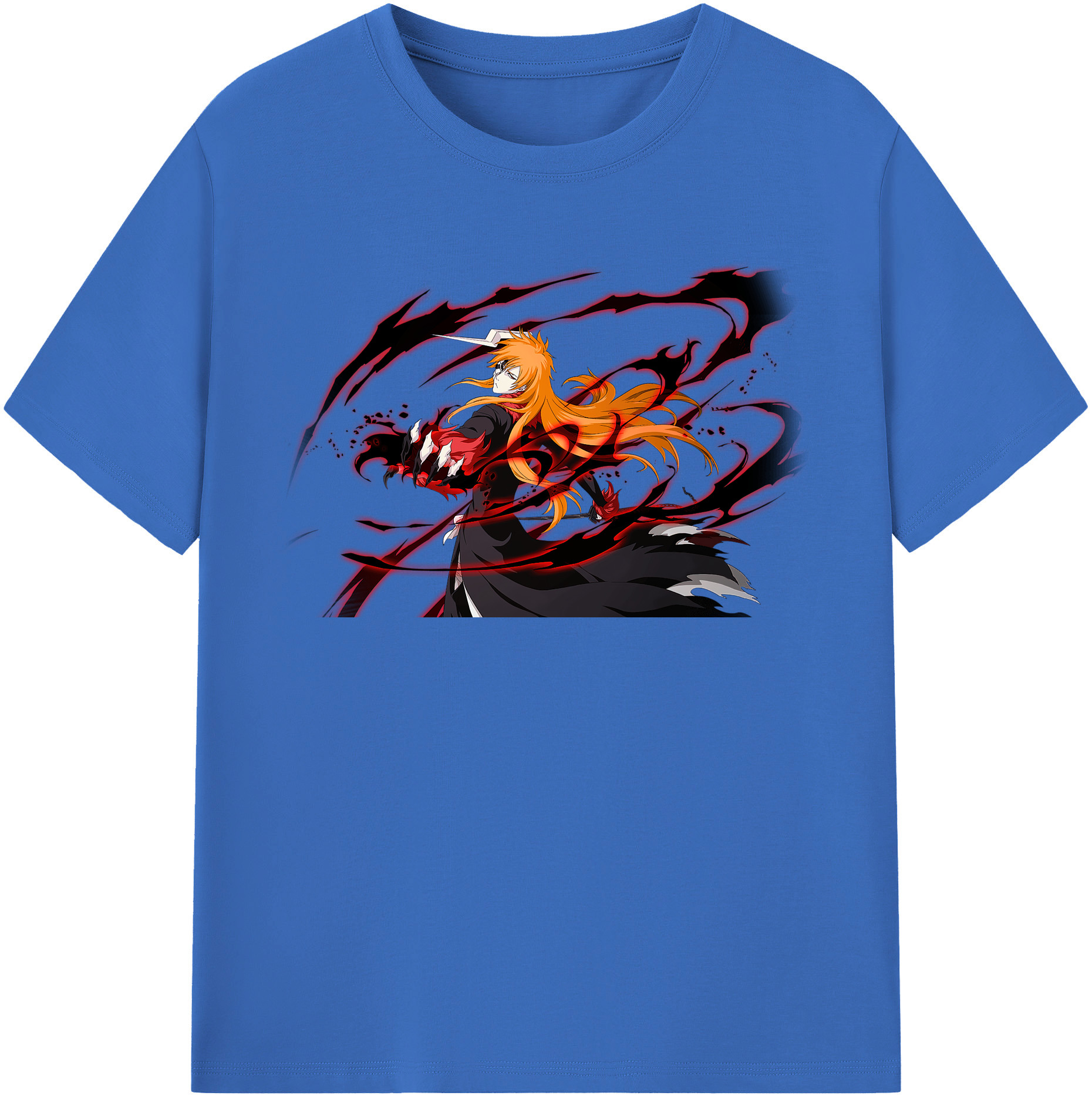 （画像用） ブリーチ 黒崎一護（くろさき いちご）BLEACH Kurosaki Ichigo 綿100％半袖Tシャツ（フロントプリント）