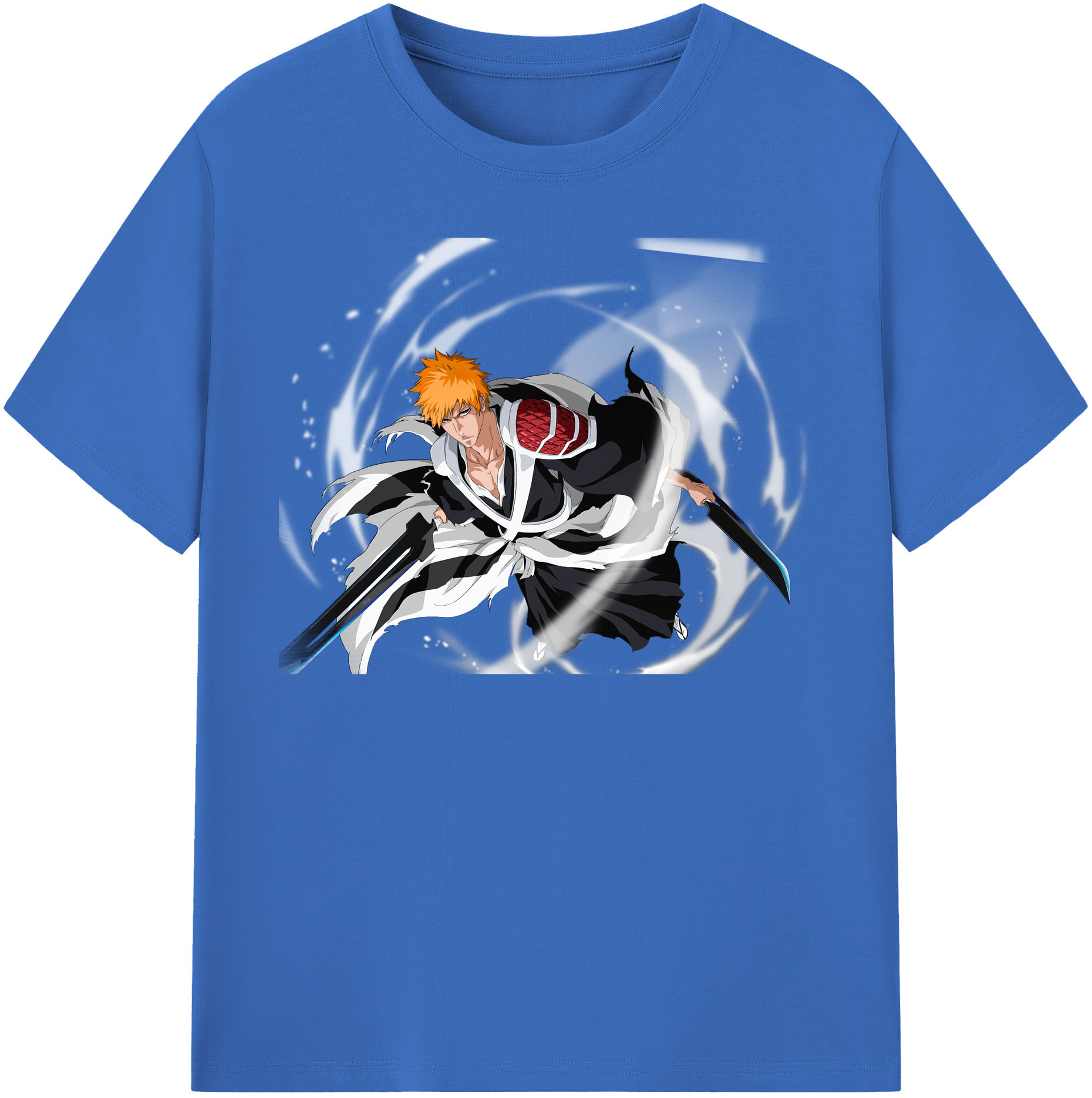 （画像用） ブリーチ 黒崎一護（くろさき いちご）BLEACH Kurosaki Ichigo 綿100％半袖Tシャツ（フロントプリント）