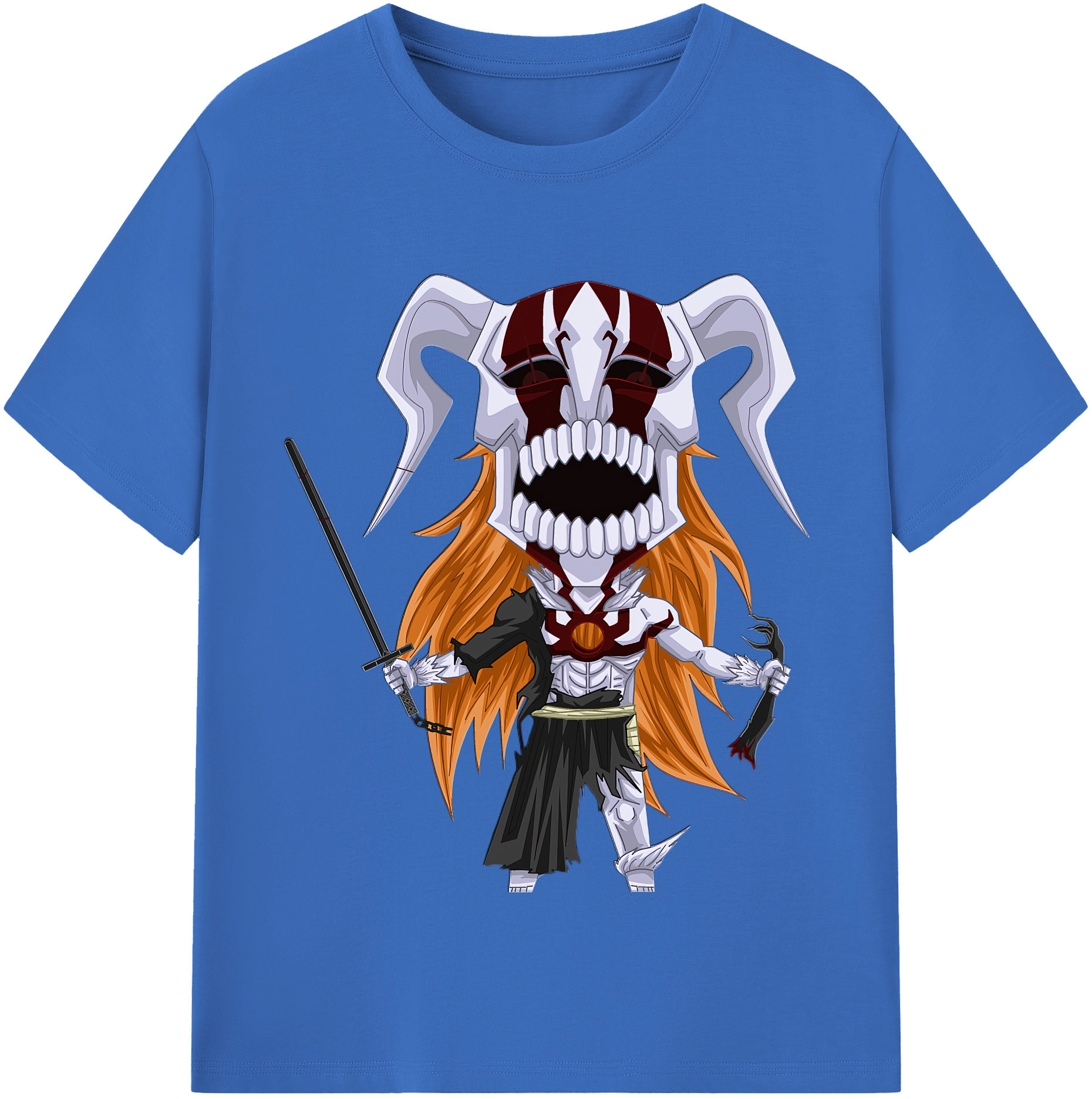 （画像用） ブリーチ 黒崎一護（くろさき いちご）BLEACH Kurosaki Ichigo 綿100％半袖Tシャツ（フロントプリント）
