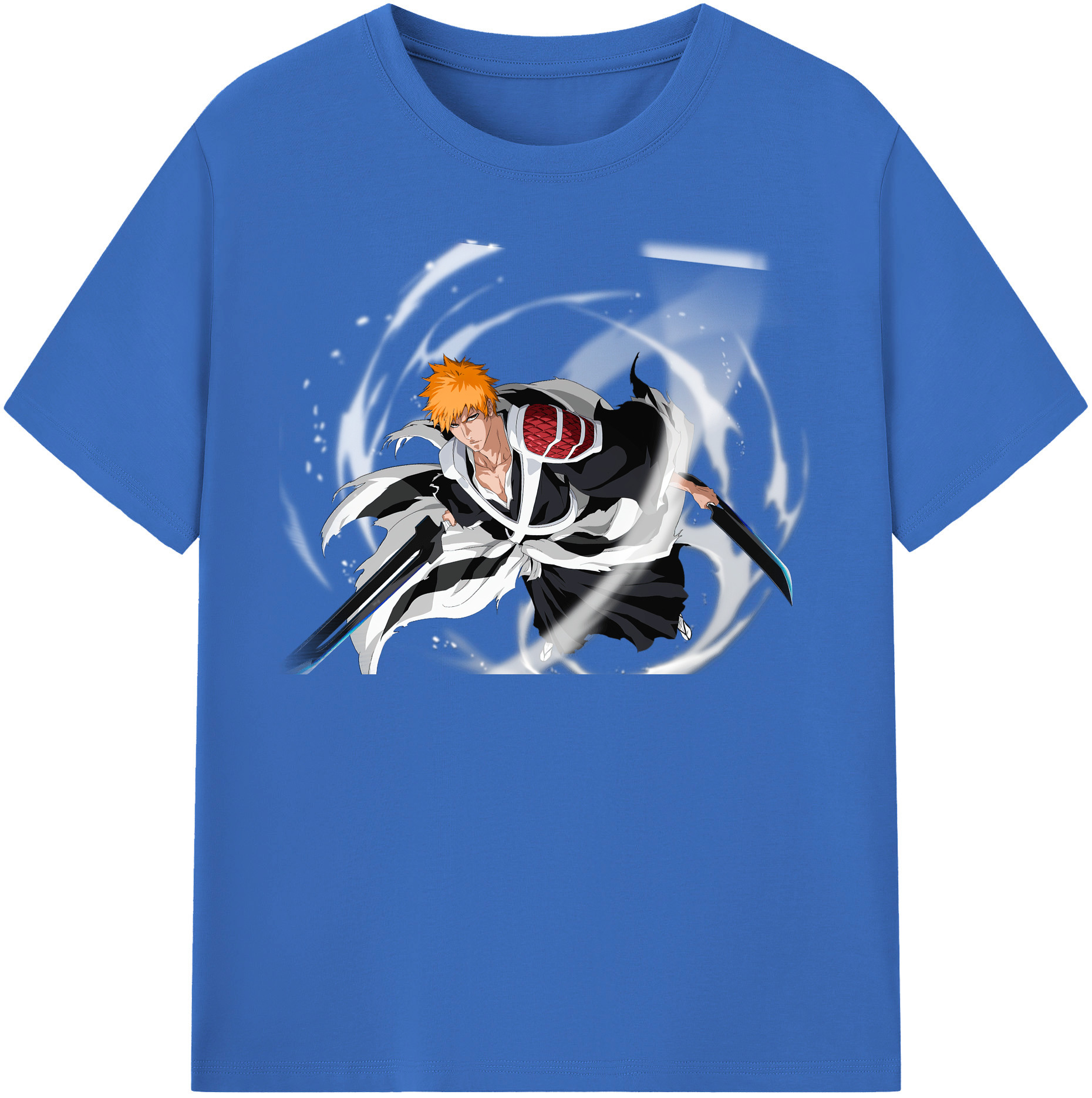 （画像用） ブリーチ 黒崎一護（くろさき いちご）BLEACH Kurosaki Ichigo 綿100％半袖Tシャツ（フロントプリント）