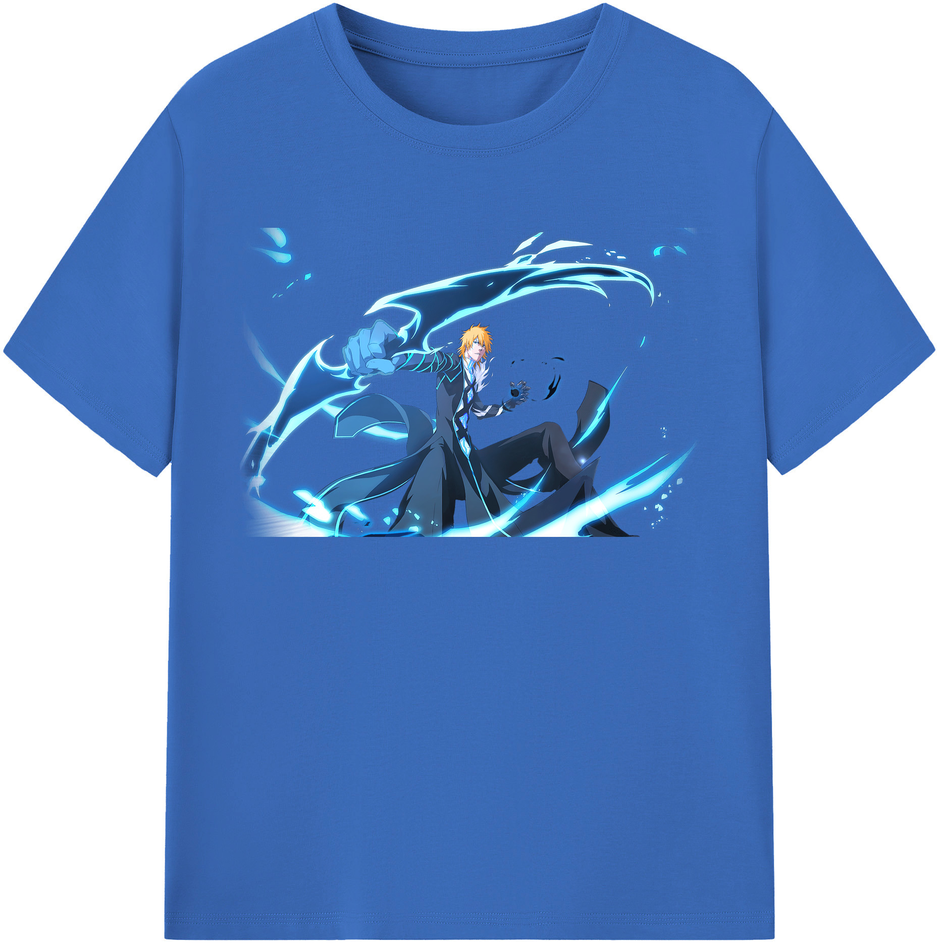 （画像用） ブリーチ 黒崎一護（くろさき いちご）BLEACH Kurosaki Ichigo 綿100％半袖Tシャツ（フロントプリント）