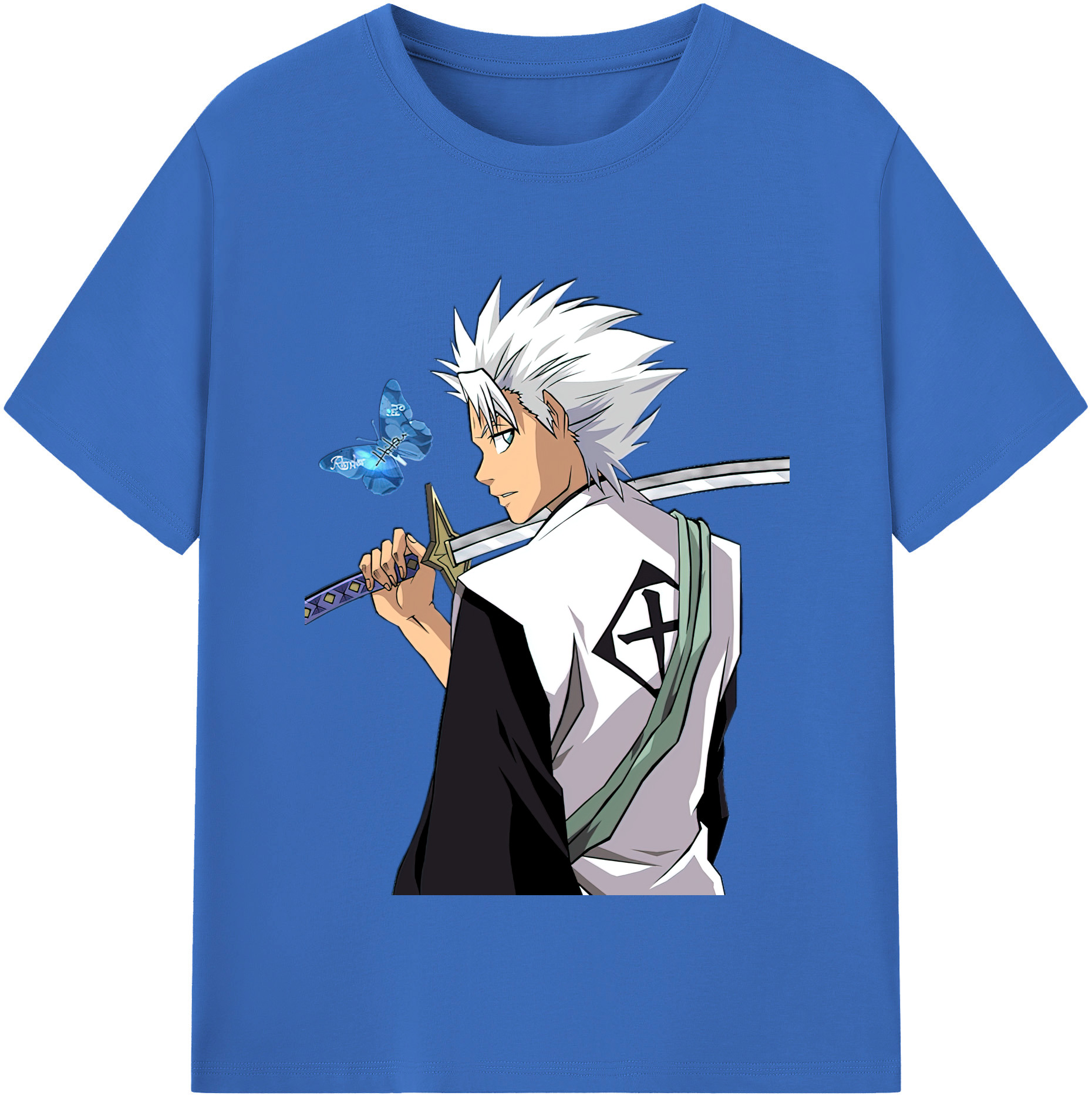（画像用） ブリーチ 日番谷冬獅郎（ひつがや とうしろう） BLEACH Hitsugaya Toushirou 綿100％半袖Tシャツ（フロントプリント）