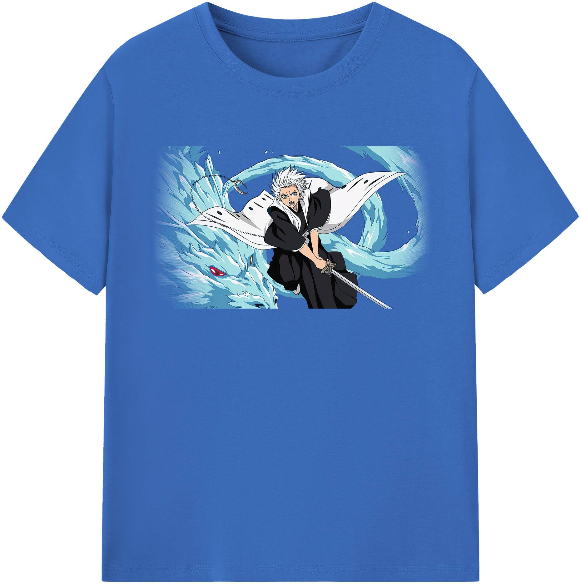 （画像用） ブリーチ 日番谷冬獅郎（ひつがや とうしろう） BLEACH Hitsugaya Toushirou 綿100％半袖Tシャツ（フロントプリント）