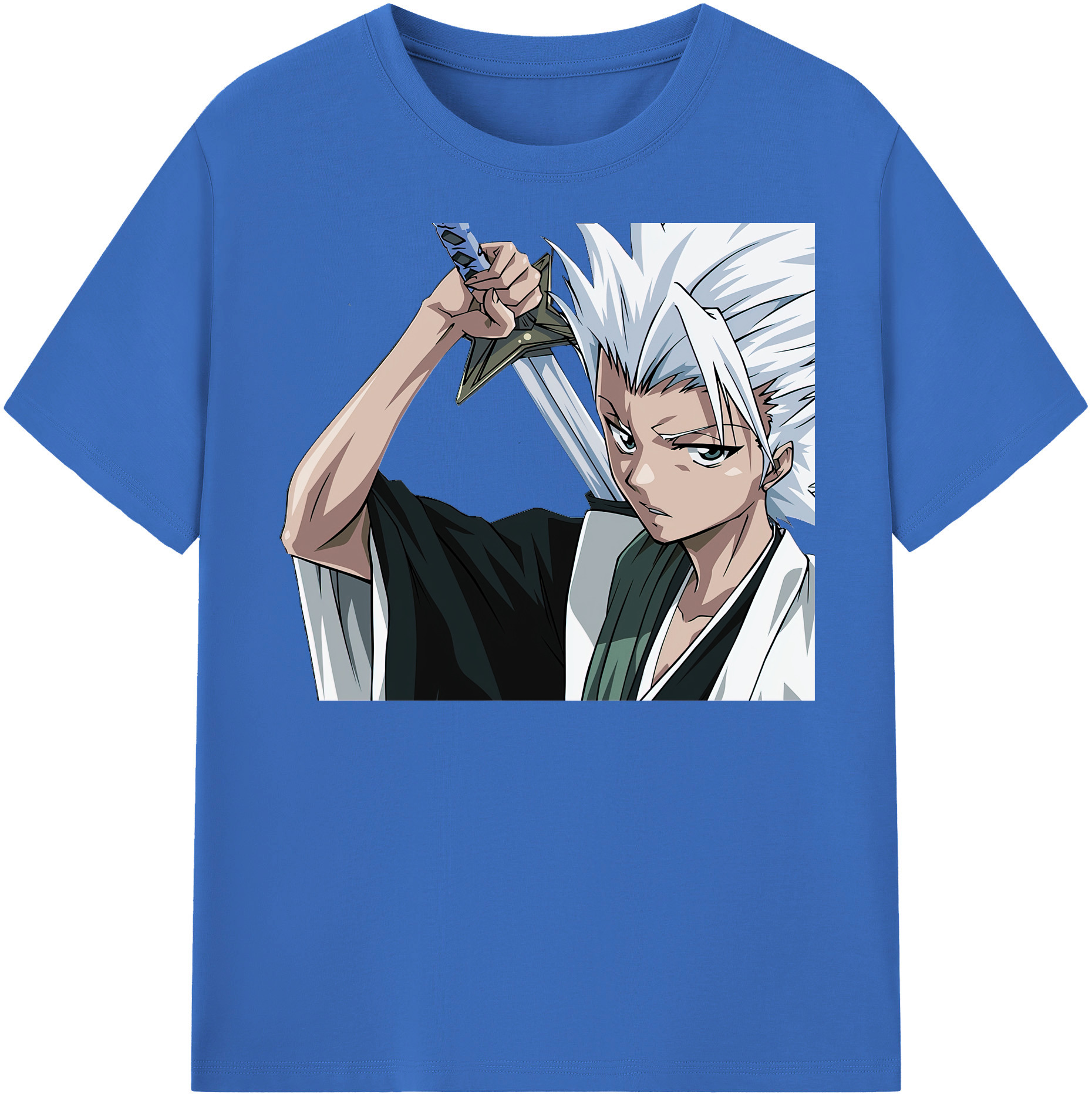 （画像用） ブリーチ 日番谷冬獅郎（ひつがや とうしろう） BLEACH Hitsugaya Toushirou 綿100％半袖Tシャツ（フロントプリント）