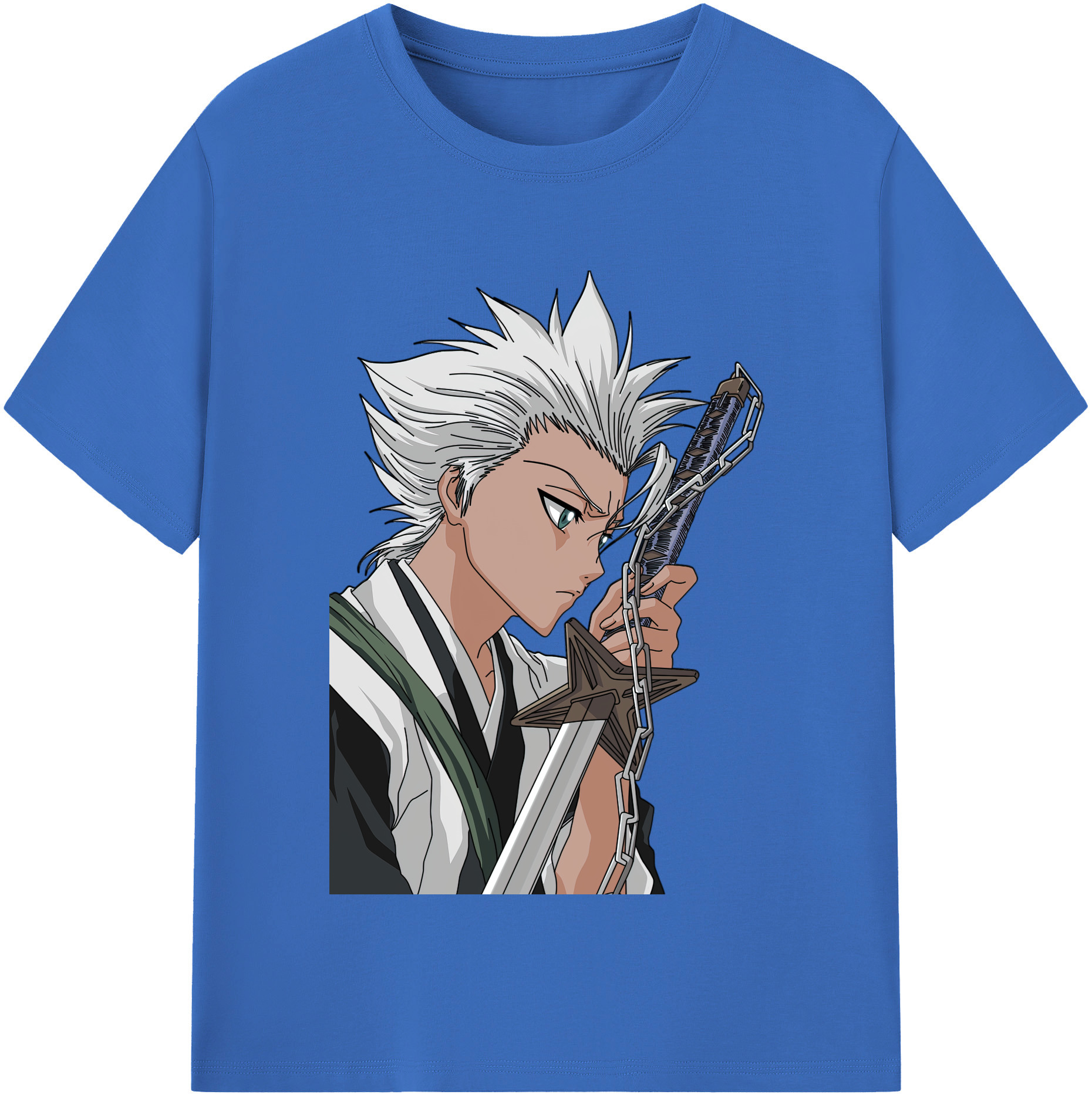（画像用） ブリーチ 日番谷冬獅郎（ひつがや とうしろう） BLEACH Hitsugaya Toushirou 綿100％半袖Tシャツ（フロントプリント）