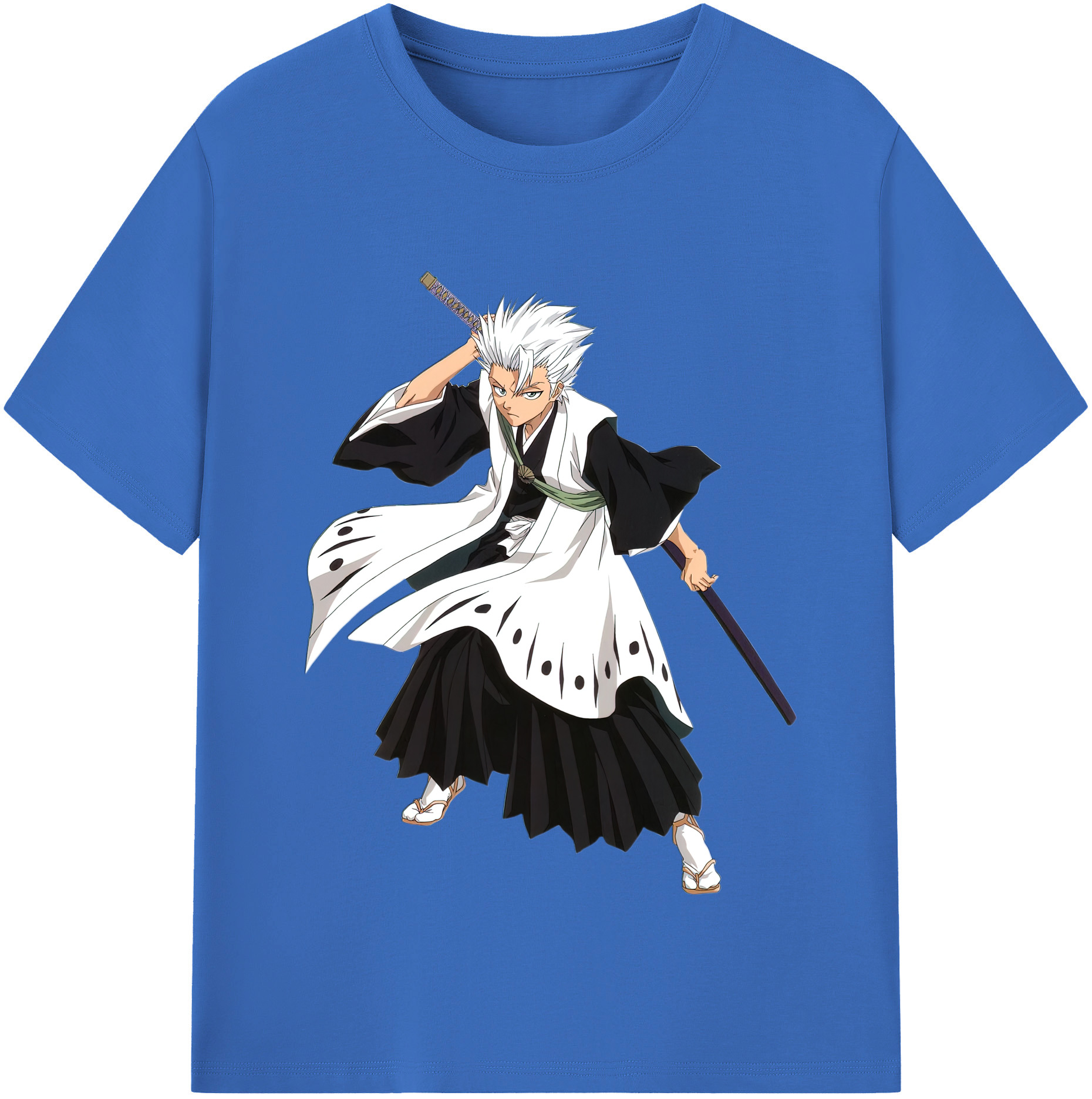 （画像用） ブリーチ 日番谷冬獅郎（ひつがや とうしろう） BLEACH Hitsugaya Toushirou 綿100％半袖Tシャツ（フロントプリント）