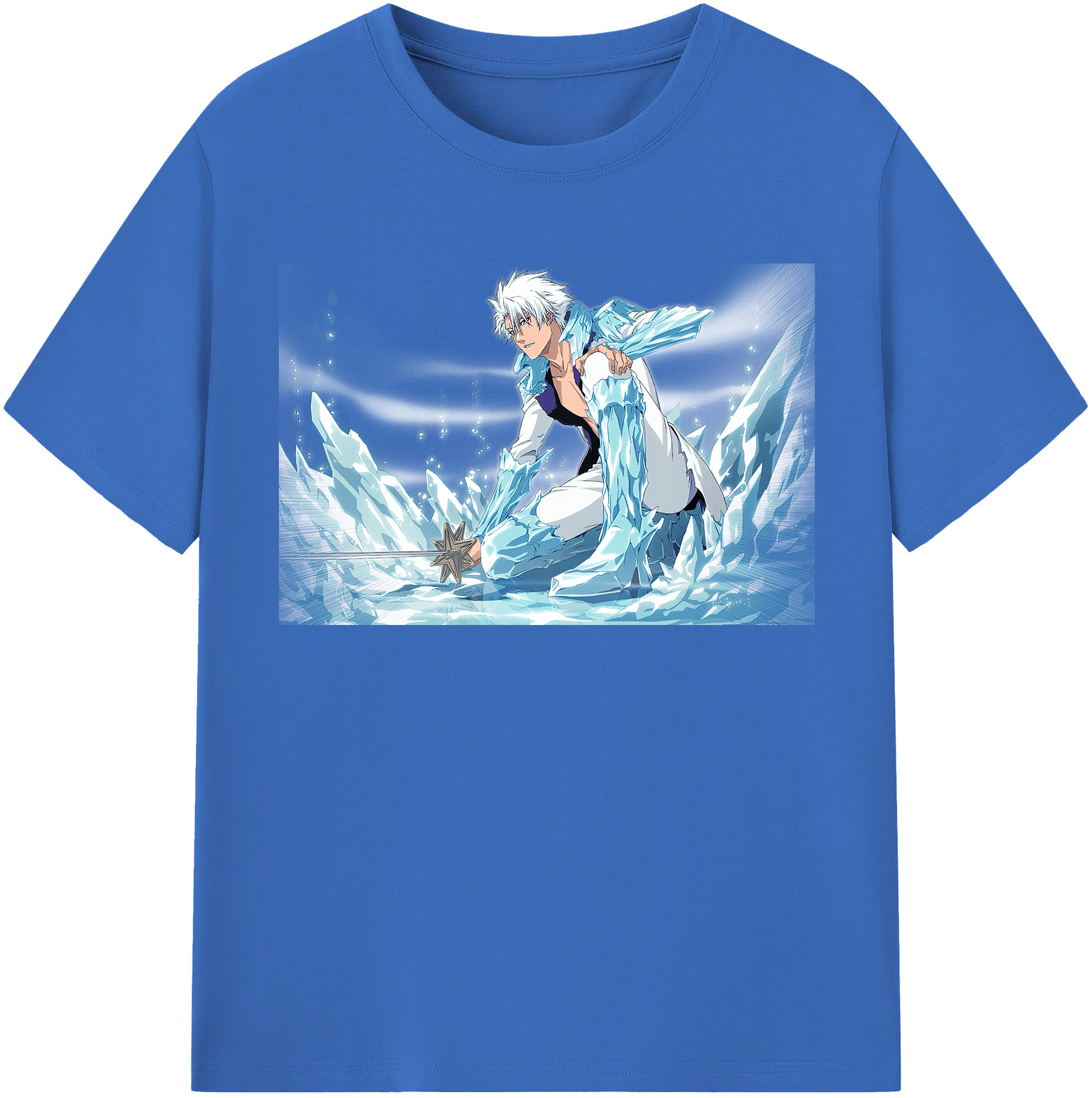 （画像用） ブリーチ 日番谷冬獅郎（ひつがや とうしろう） BLEACH Hitsugaya Toushirou 綿100％半袖Tシャツ（フロントプリント）