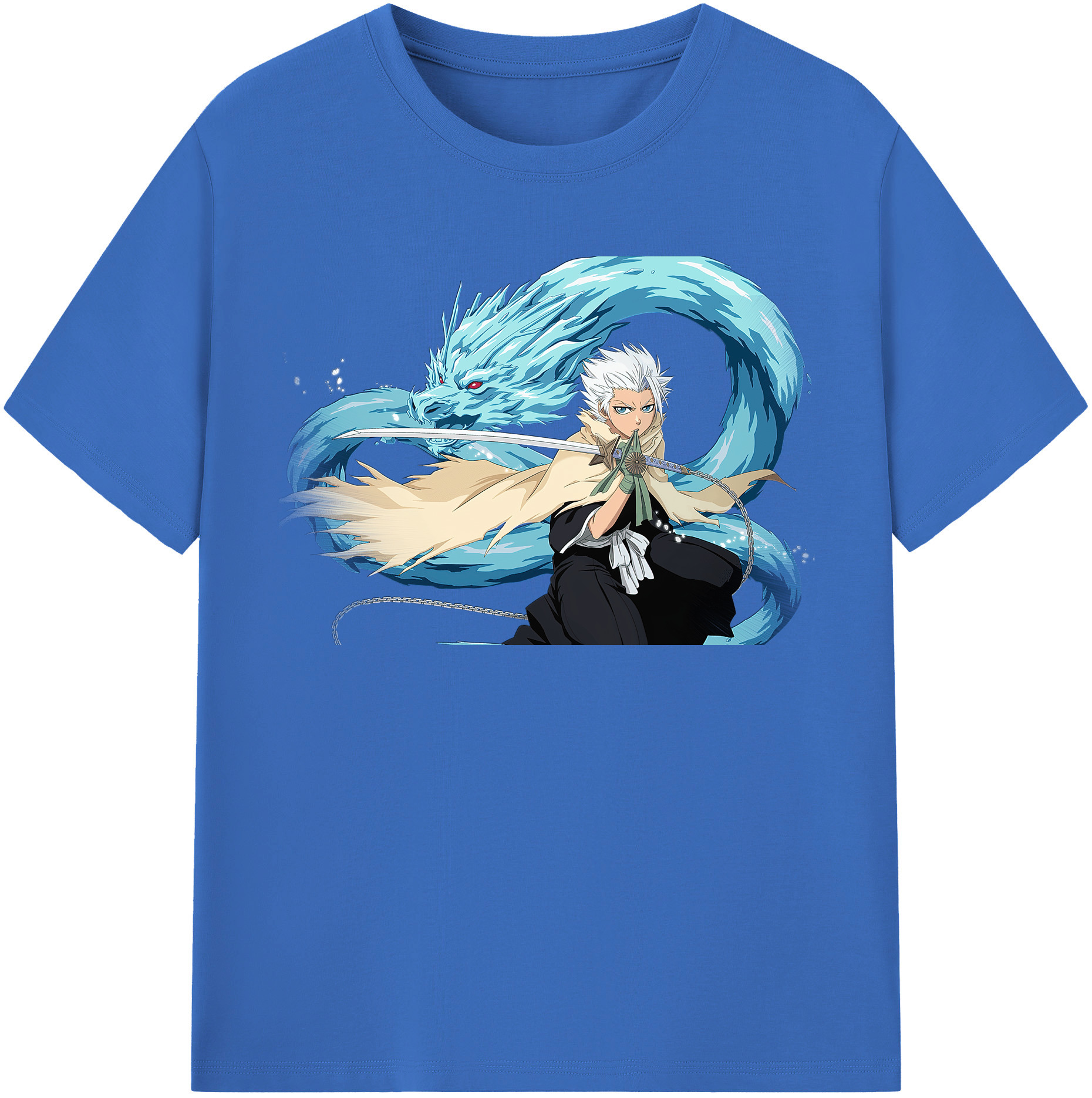（画像用） ブリーチ 日番谷冬獅郎（ひつがや とうしろう） BLEACH Hitsugaya Toushirou 綿100％半袖Tシャツ（フロントプリント）