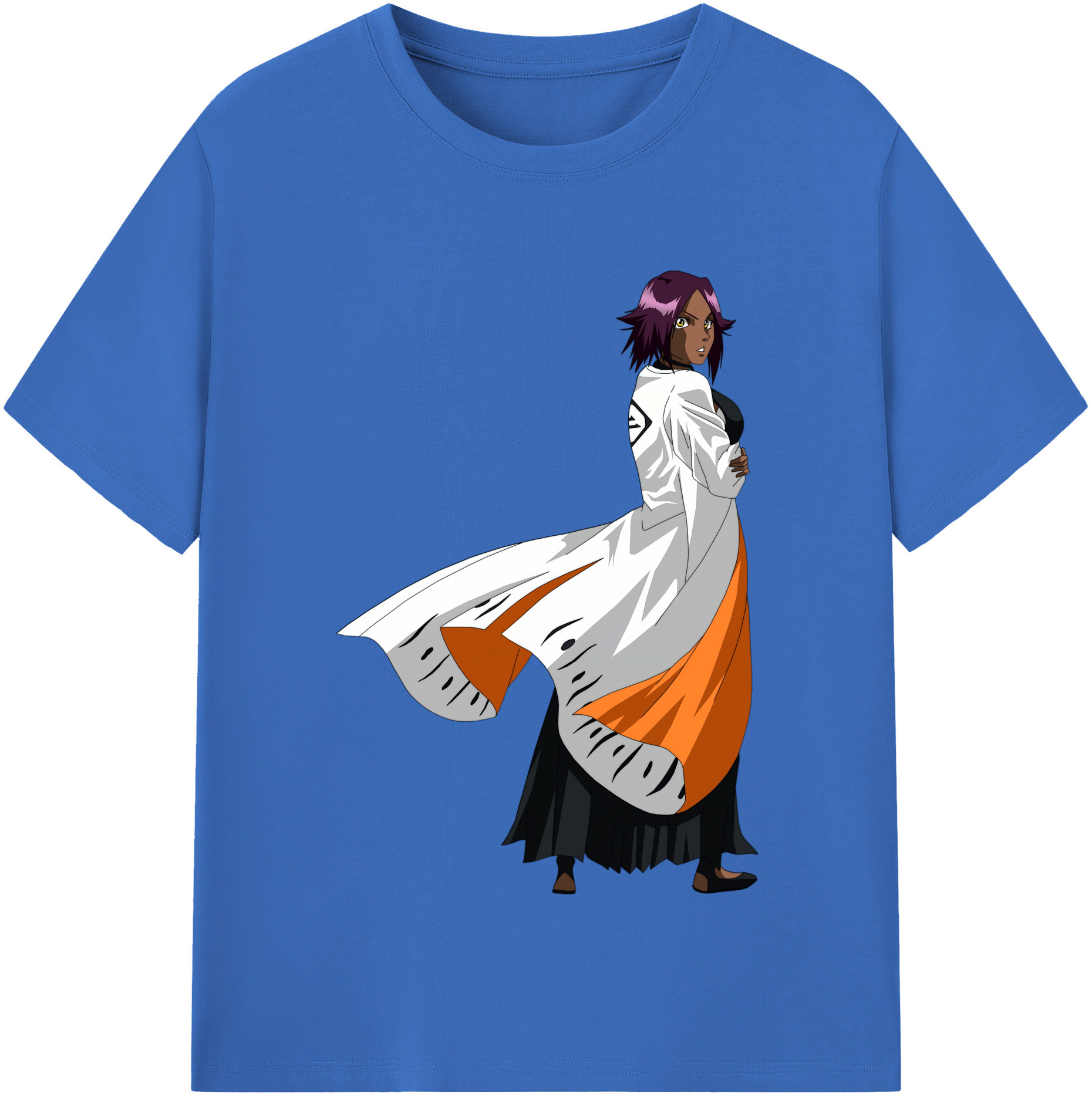 （画像用） ブリーチ 四楓院 夜一（しほういん よるいち） BLEACH Shihouin Yoruichi 綿100％半袖Tシャツ（フロントプリント）