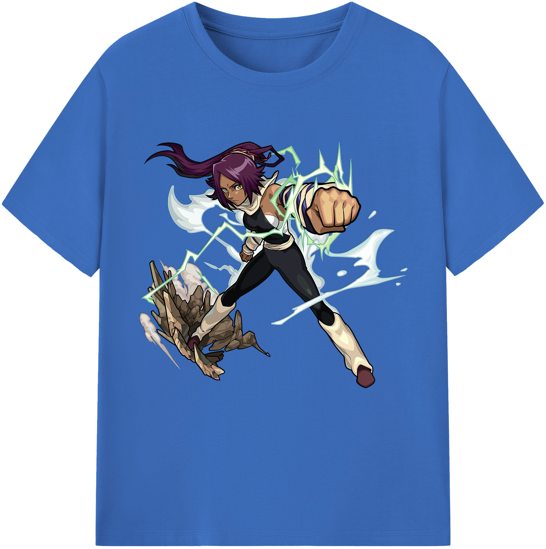 （画像用） ブリーチ 四楓院 夜一（しほういん よるいち） BLEACH Shihouin Yoruichi 綿100％半袖Tシャツ（フロントプリント）