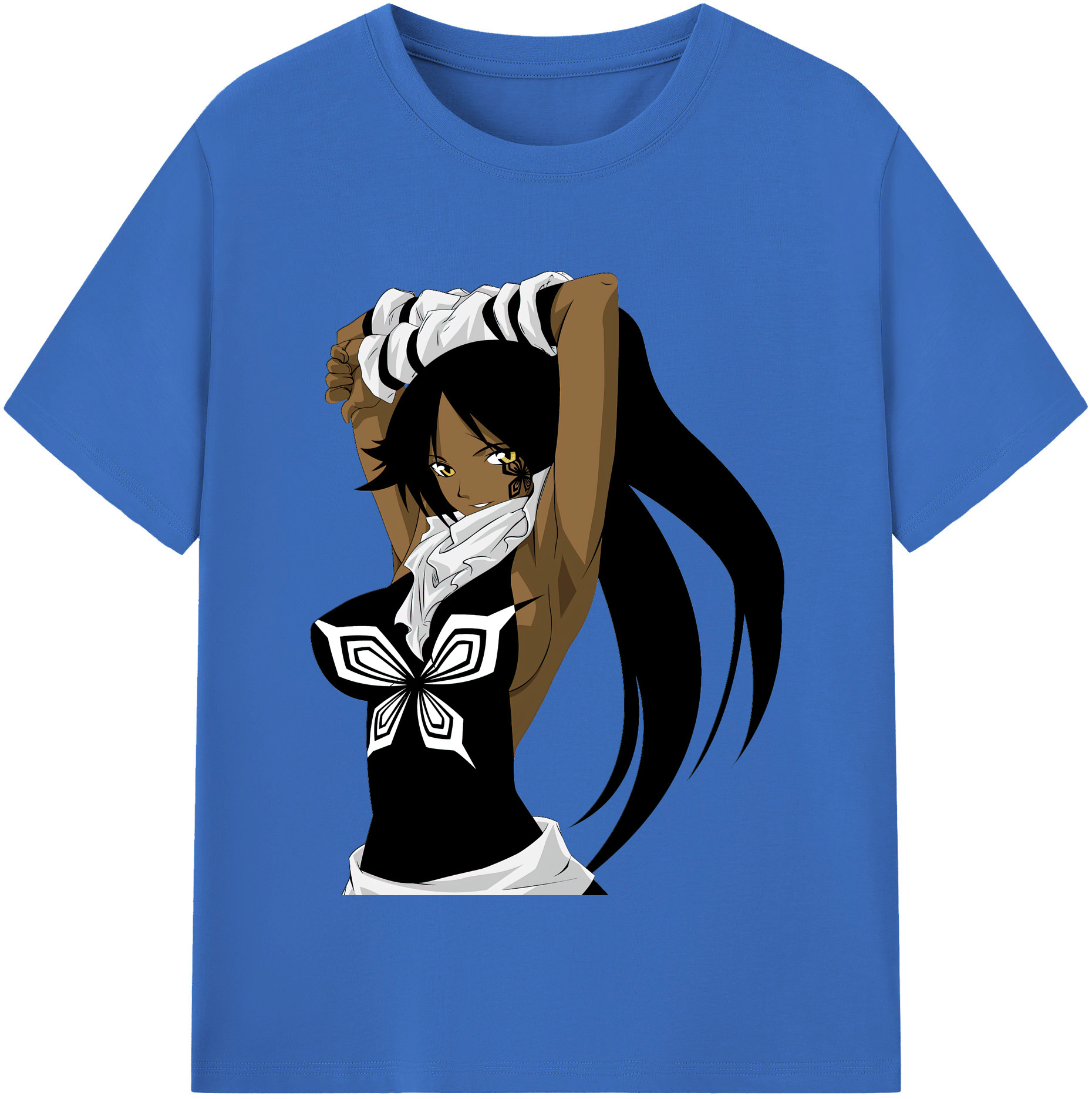 （画像用） ブリーチ 四楓院 夜一（しほういん よるいち） BLEACH Shihouin Yoruichi 綿100％半袖Tシャツ（フロントプリント）