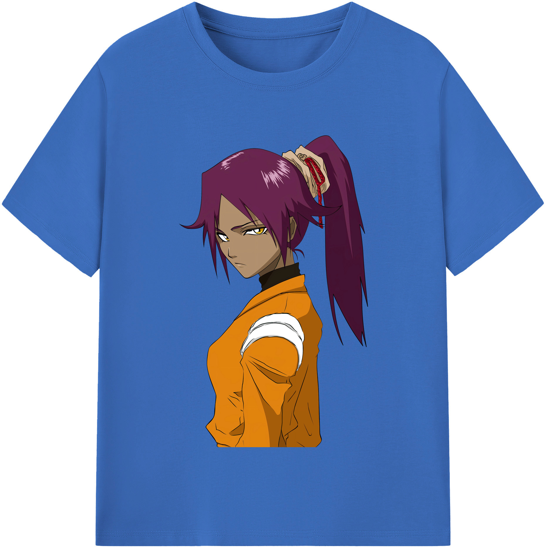 （画像用） ブリーチ 四楓院 夜一（しほういん よるいち） BLEACH Shihouin Yoruichi 綿100％半袖Tシャツ（フロントプリント）