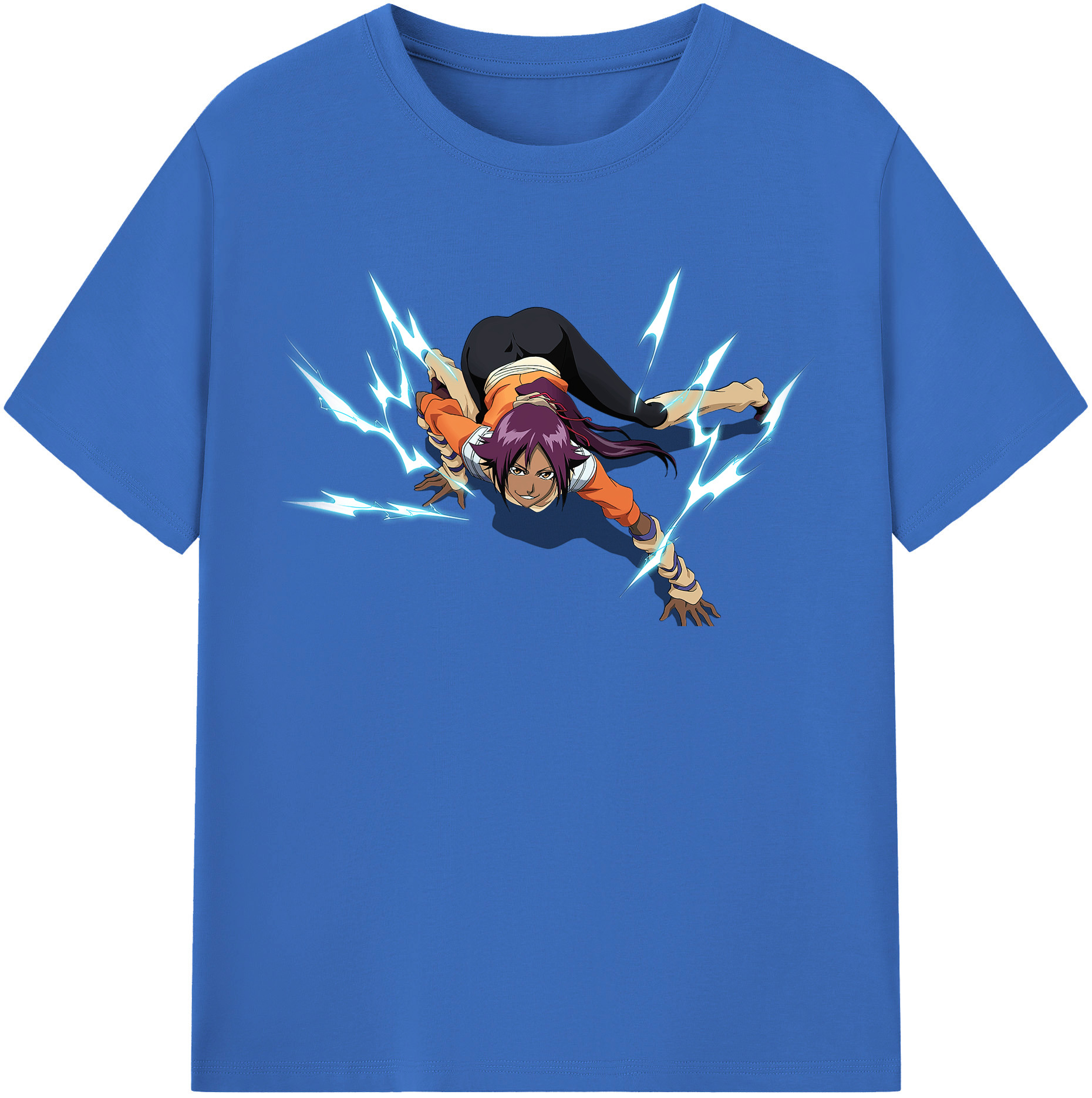 （画像用） ブリーチ 四楓院 夜一（しほういん よるいち） BLEACH Shihouin Yoruichi 綿100％半袖Tシャツ（フロントプリント）