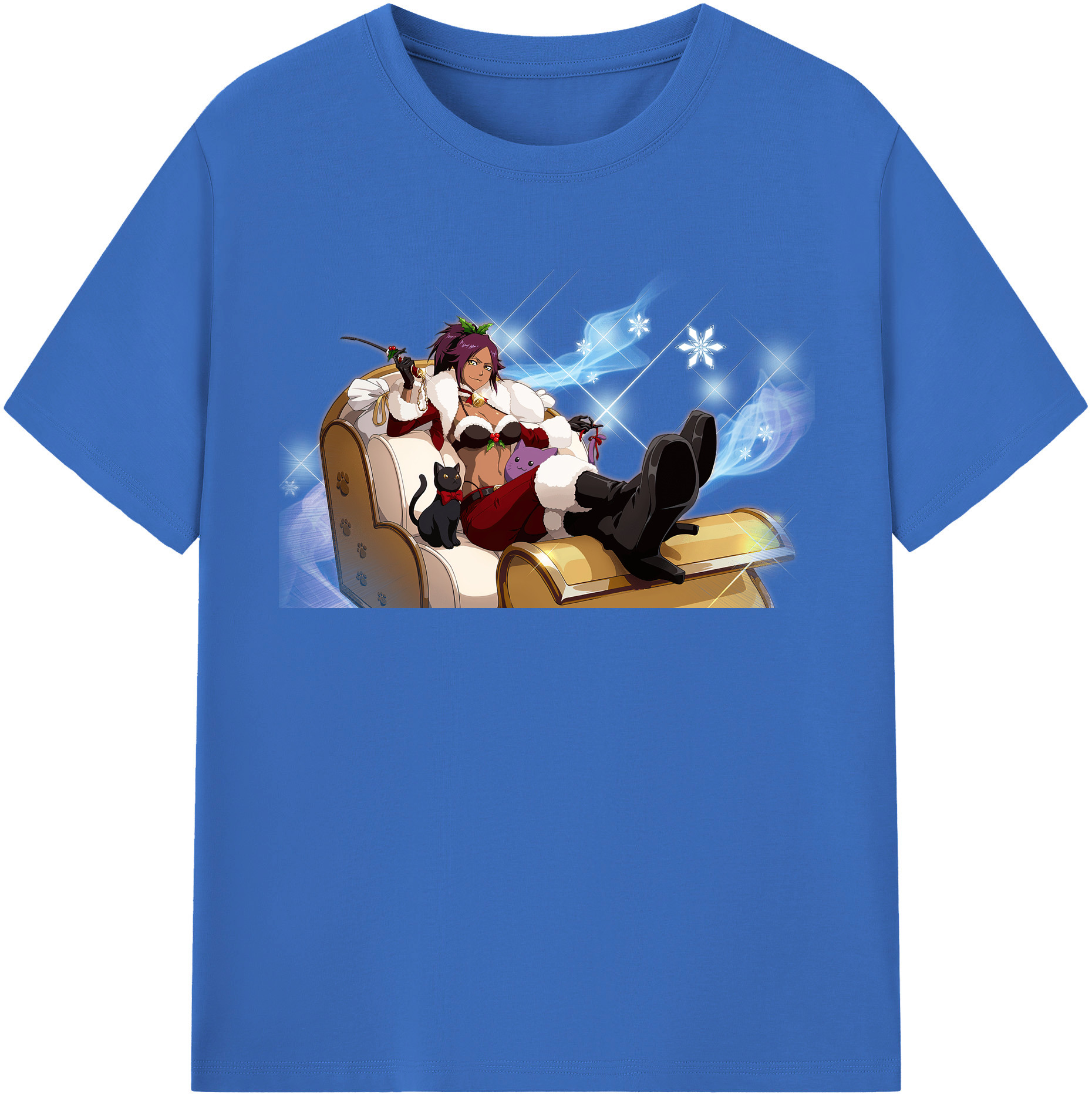 （画像用） ブリーチ 四楓院 夜一（しほういん よるいち） BLEACH Shihouin Yoruichi 綿100％半袖Tシャツ（フロントプリント）