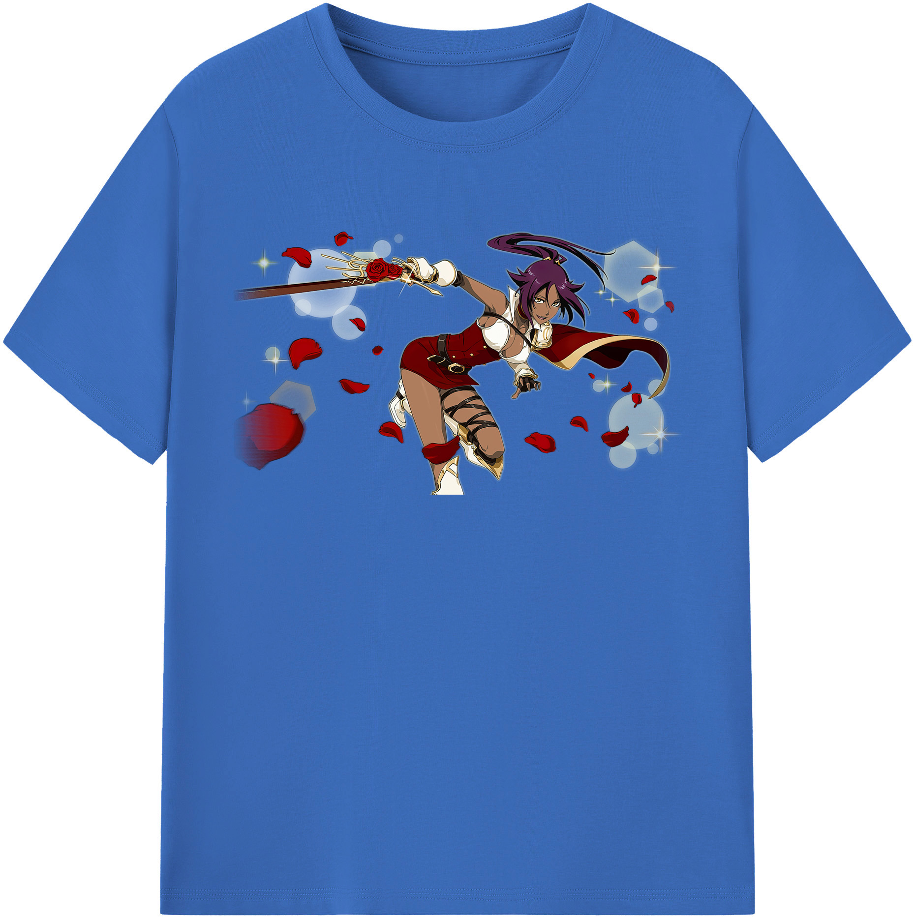 （画像用） ブリーチ 四楓院 夜一（しほういん よるいち） BLEACH Shihouin Yoruichi 綿100％半袖Tシャツ（フロントプリント）