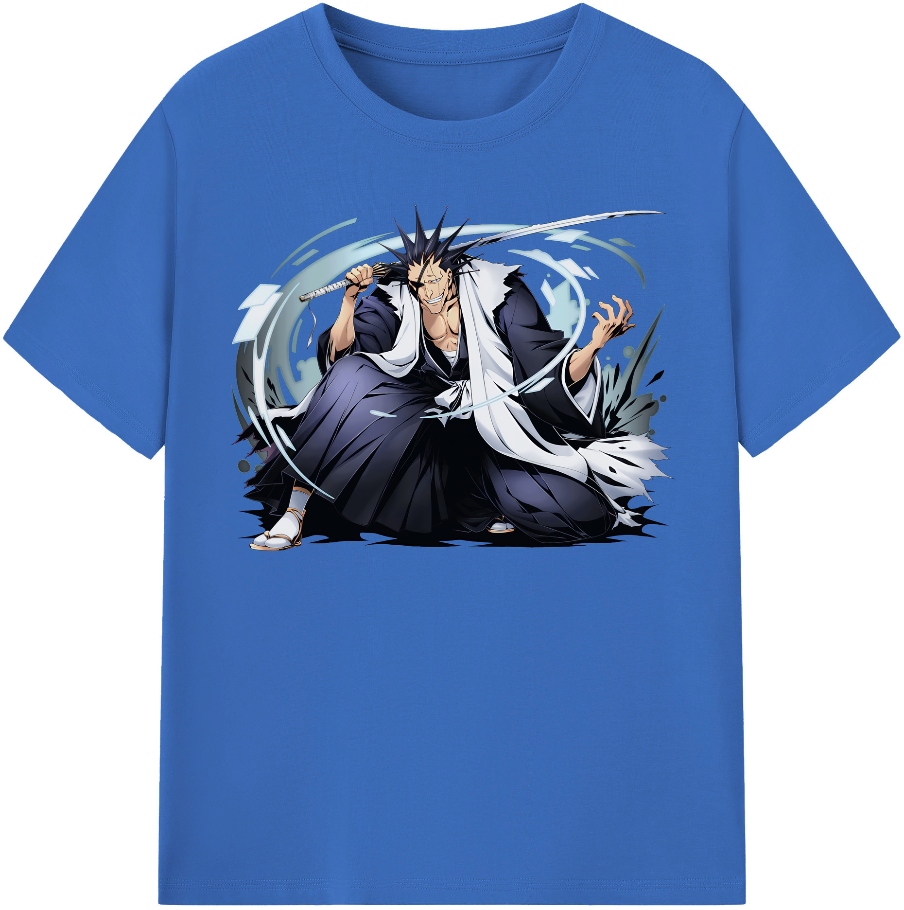 （画像用） ブリーチ ざらき けんぱち BLEACH Zaraki Kenpachi 綿100％半袖Tシャツ（フロントプリント）