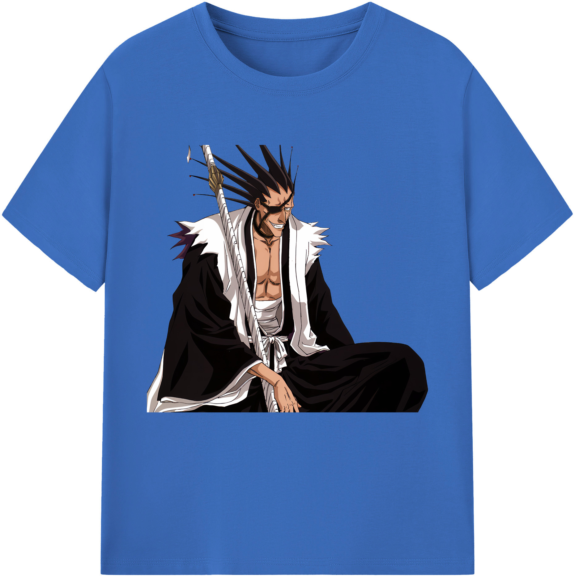 （画像用） ブリーチ ざらき けんぱち BLEACH Zaraki Kenpachi 綿100％半袖Tシャツ（フロントプリント）