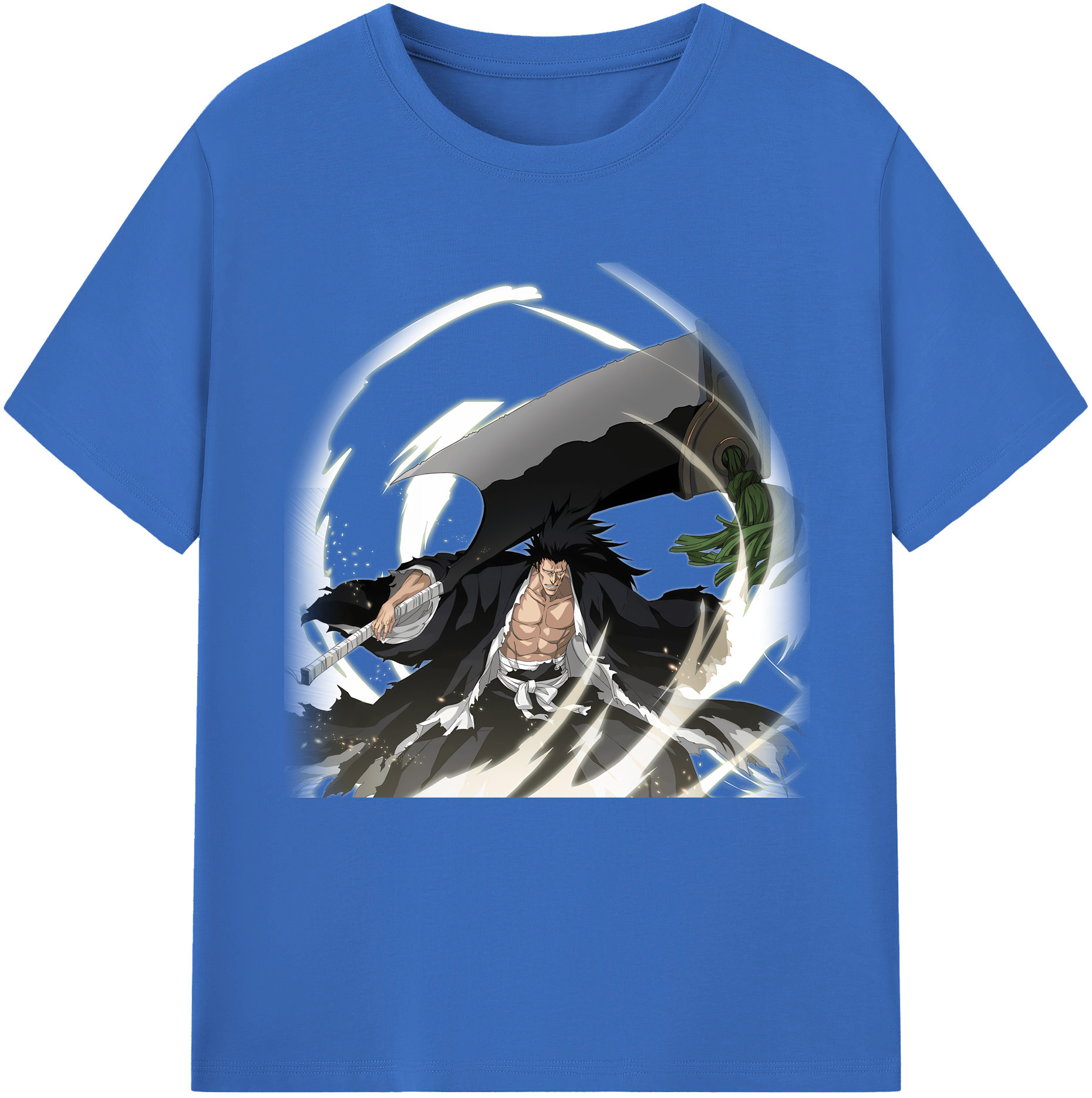（画像用） ブリーチ ざらき けんぱち BLEACH Zaraki Kenpachi 綿100％半袖Tシャツ（フロントプリント）