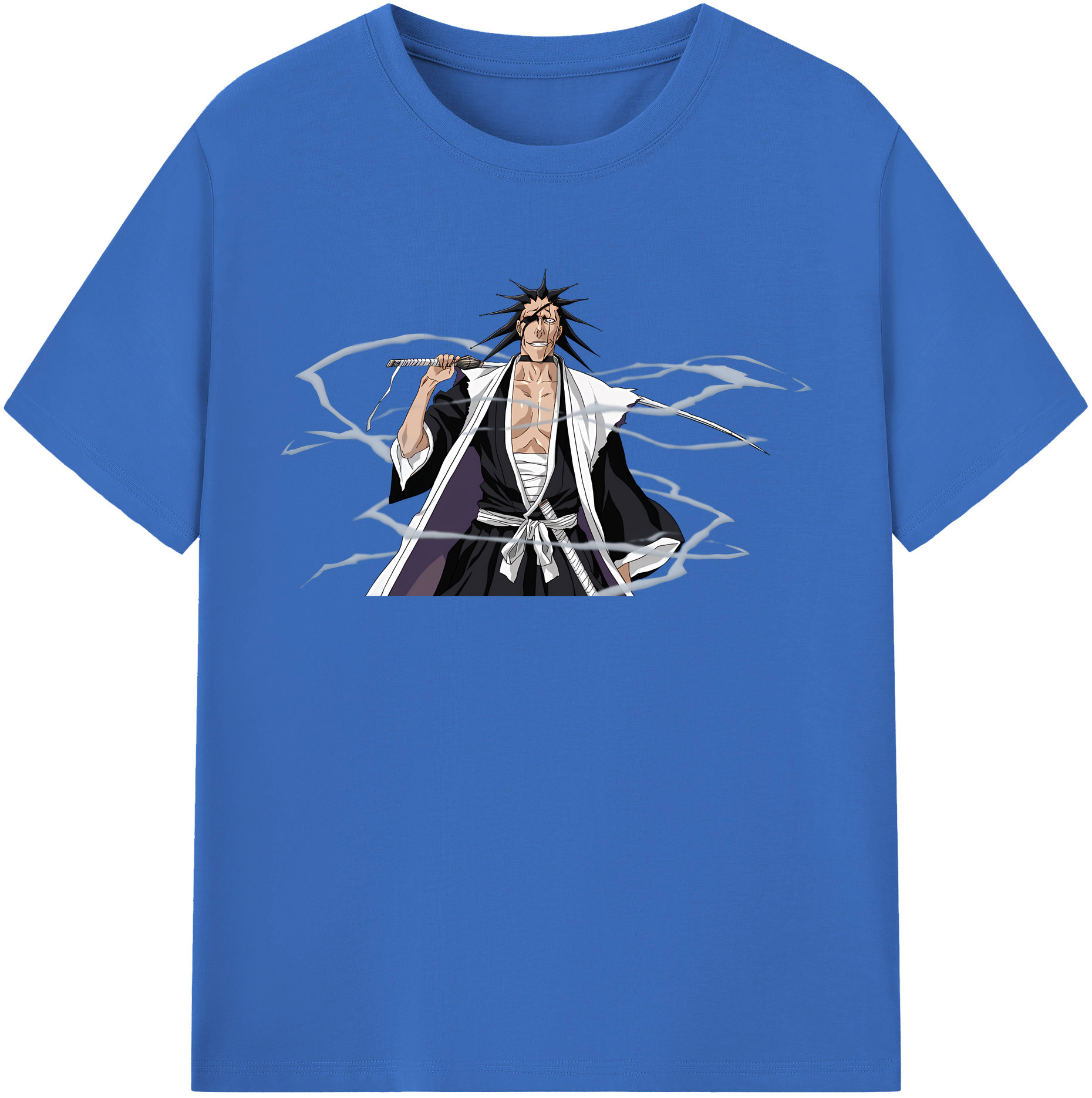 （画像用） ブリーチ ざらき けんぱち BLEACH Zaraki Kenpachi 綿100％半袖Tシャツ（フロントプリント）