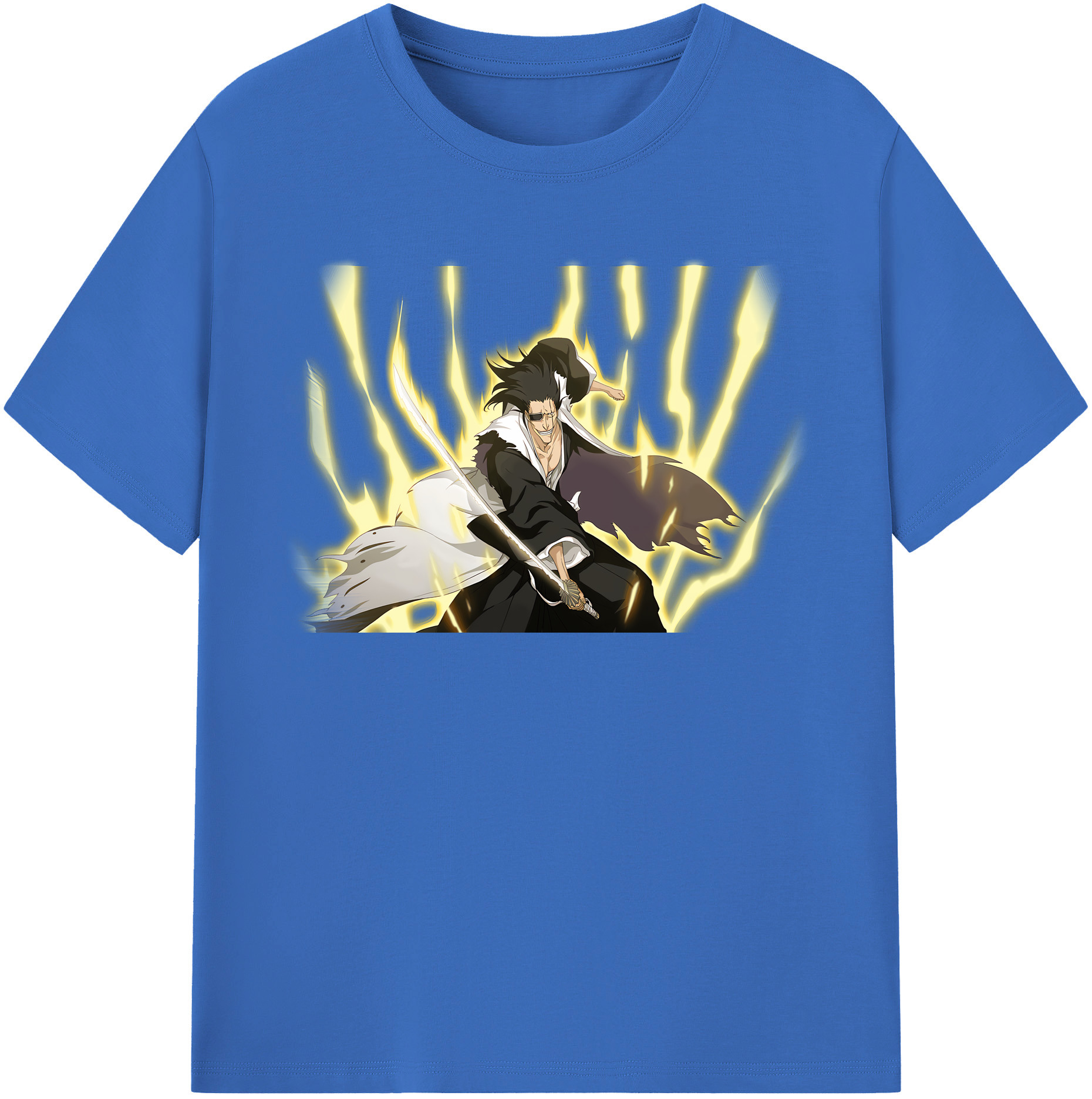 （画像用） ブリーチ ざらき けんぱち BLEACH Zaraki Kenpachi 綿100％半袖Tシャツ（フロントプリント）