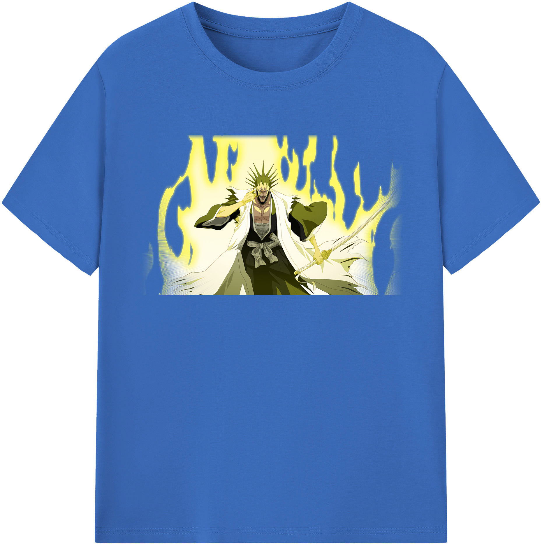 （画像用） ブリーチ ざらき けんぱち BLEACH Zaraki Kenpachi 綿100％半袖Tシャツ（フロントプリント）