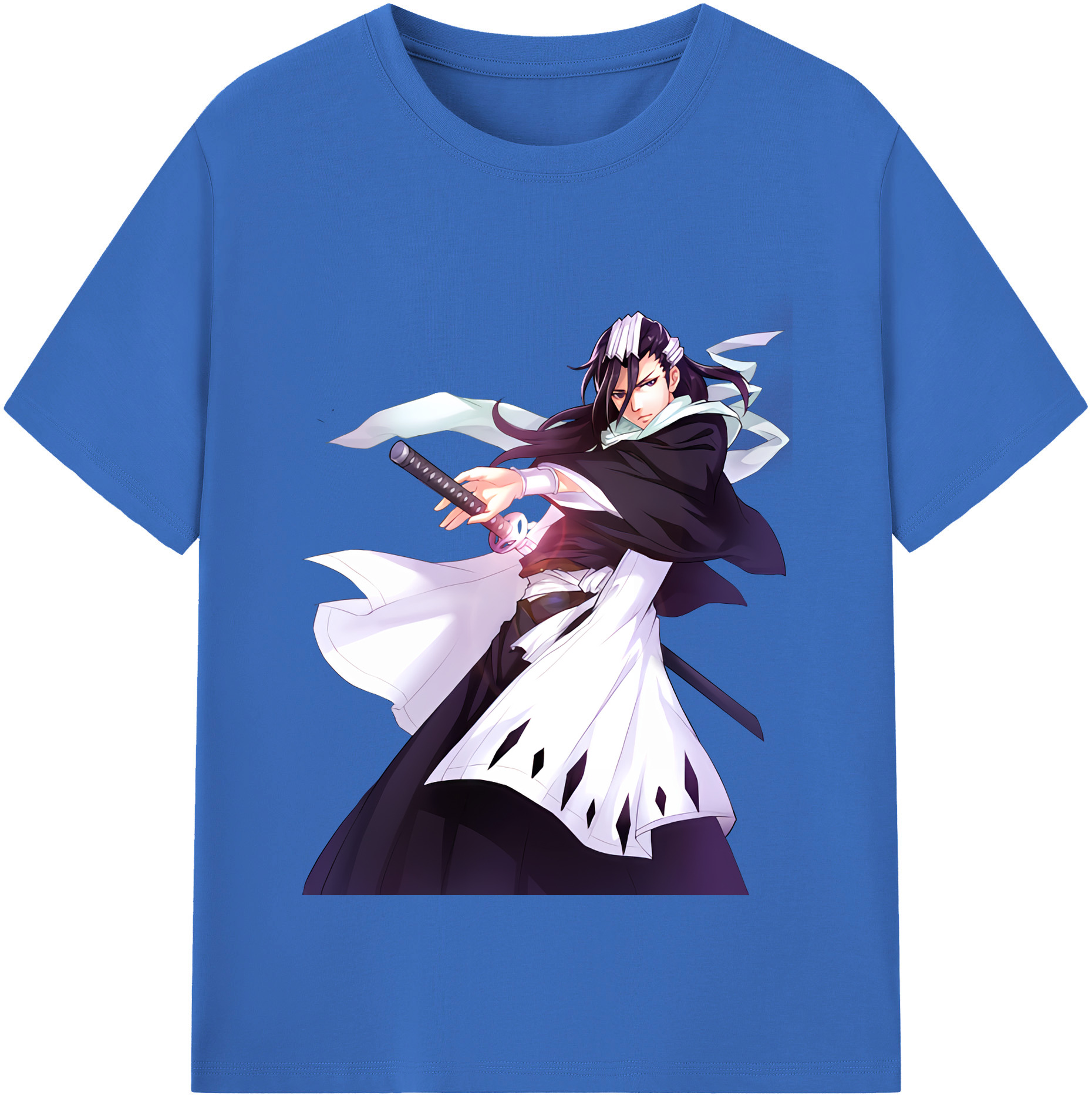 （画像用） ブリーチ くちき びゃくや BLEACH Kuchiki Byakuya 綿100％半袖Tシャツ（フロントプリント）