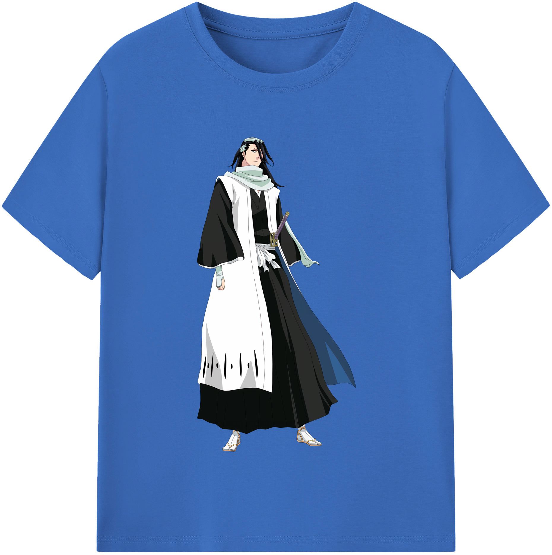 （画像用） ブリーチ くちき びゃくや BLEACH Kuchiki Byakuya 綿100％半袖Tシャツ（フロントプリント）