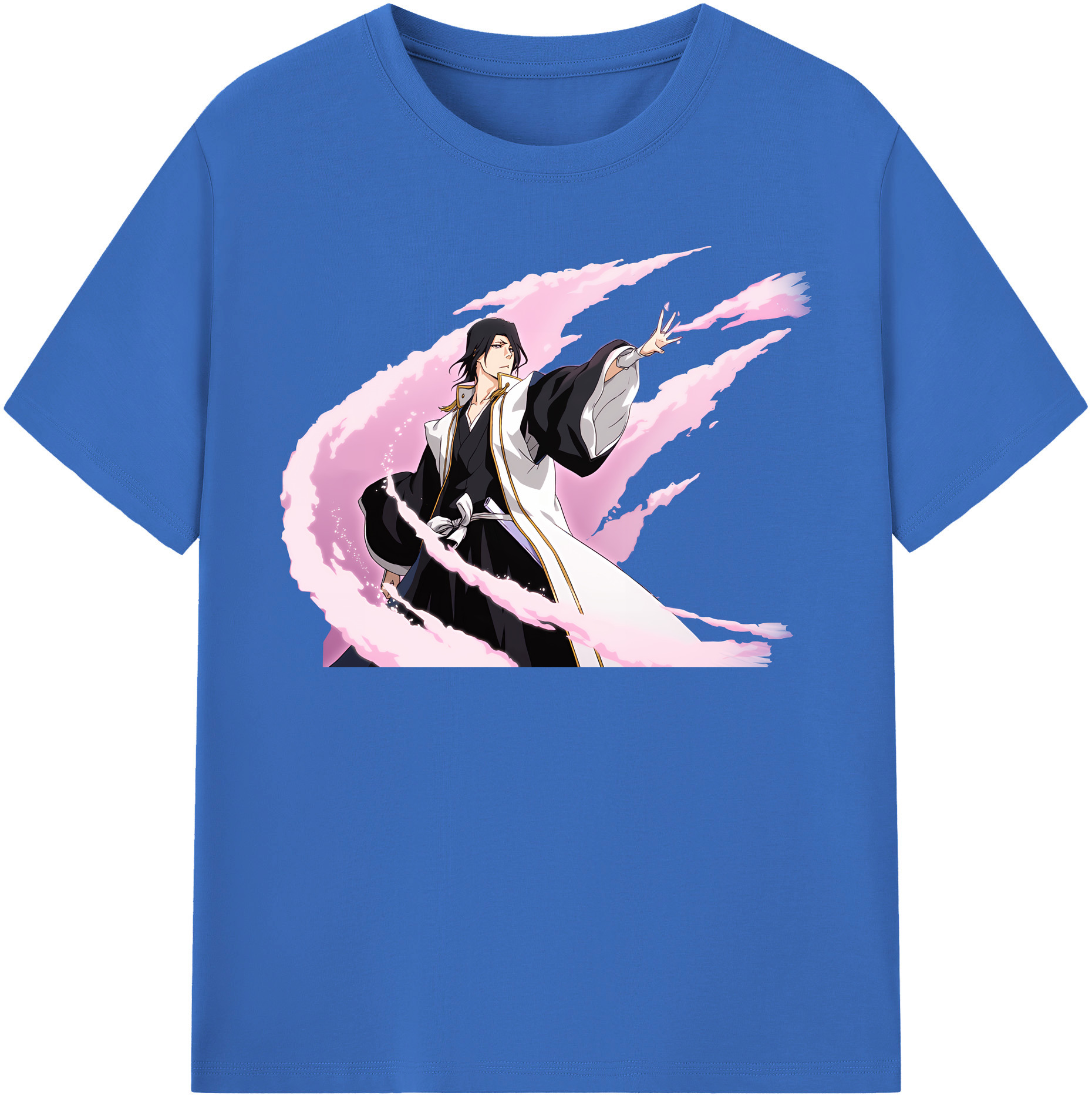 （画像用） ブリーチ くちき びゃくや BLEACH Kuchiki Byakuya 綿100％半袖Tシャツ（フロントプリント）