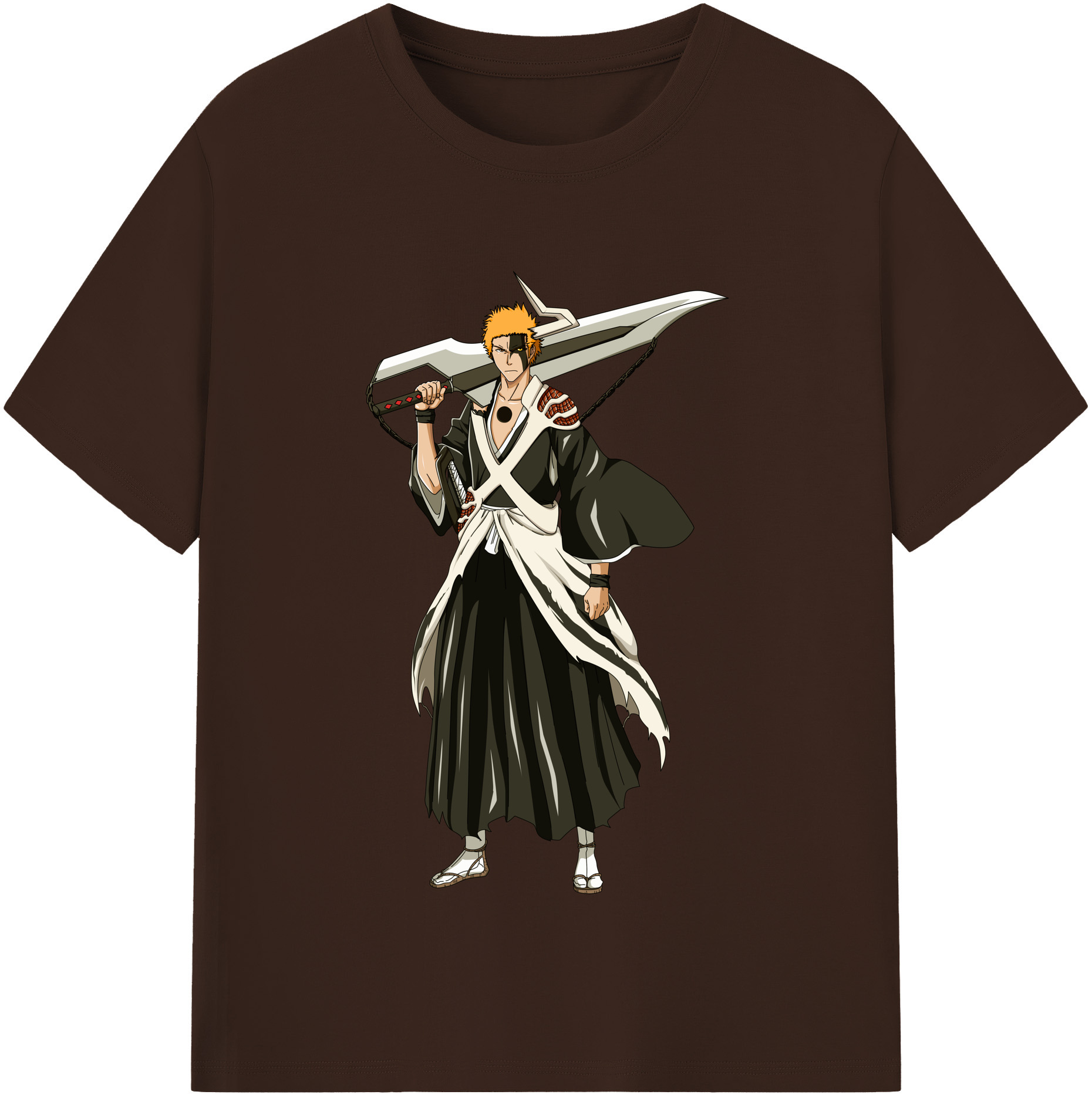 （画像用） ブリーチ 黒崎一護（くろさき いちご）BLEACH Kurosaki Ichigo 綿100％半袖Tシャツ（フロントプリント）