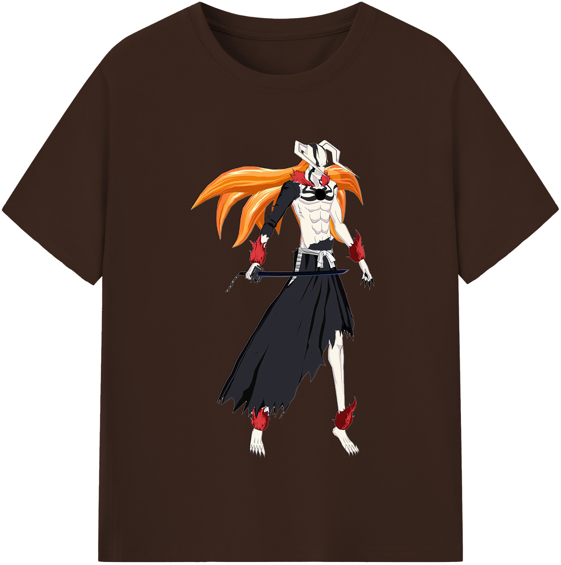 （画像用） ブリーチ 黒崎一護（くろさき いちご）BLEACH Kurosaki Ichigo 綿100％半袖Tシャツ（フロントプリント）