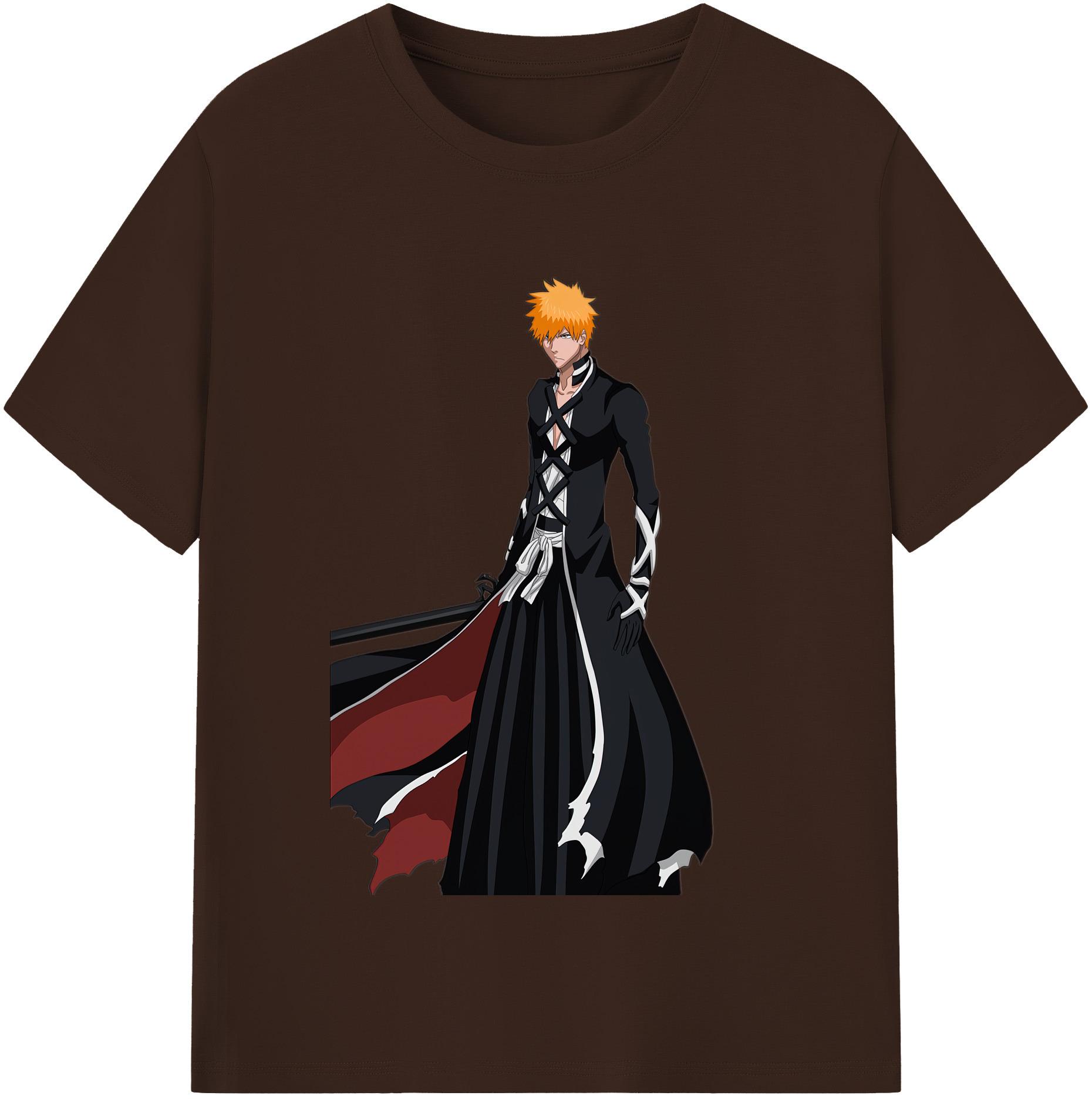 （画像用） ブリーチ 黒崎一護（くろさき いちご）BLEACH Kurosaki Ichigo 綿100％半袖Tシャツ（フロントプリント）