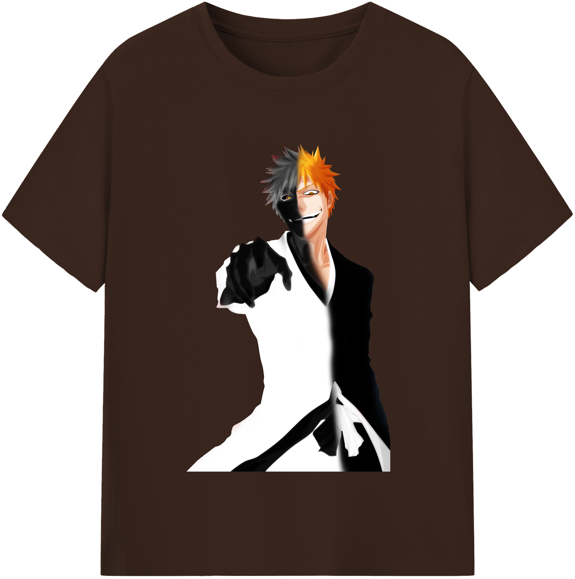 （画像用） ブリーチ 黒崎一護（くろさき いちご）BLEACH Kurosaki Ichigo 綿100％半袖Tシャツ（フロントプリント）