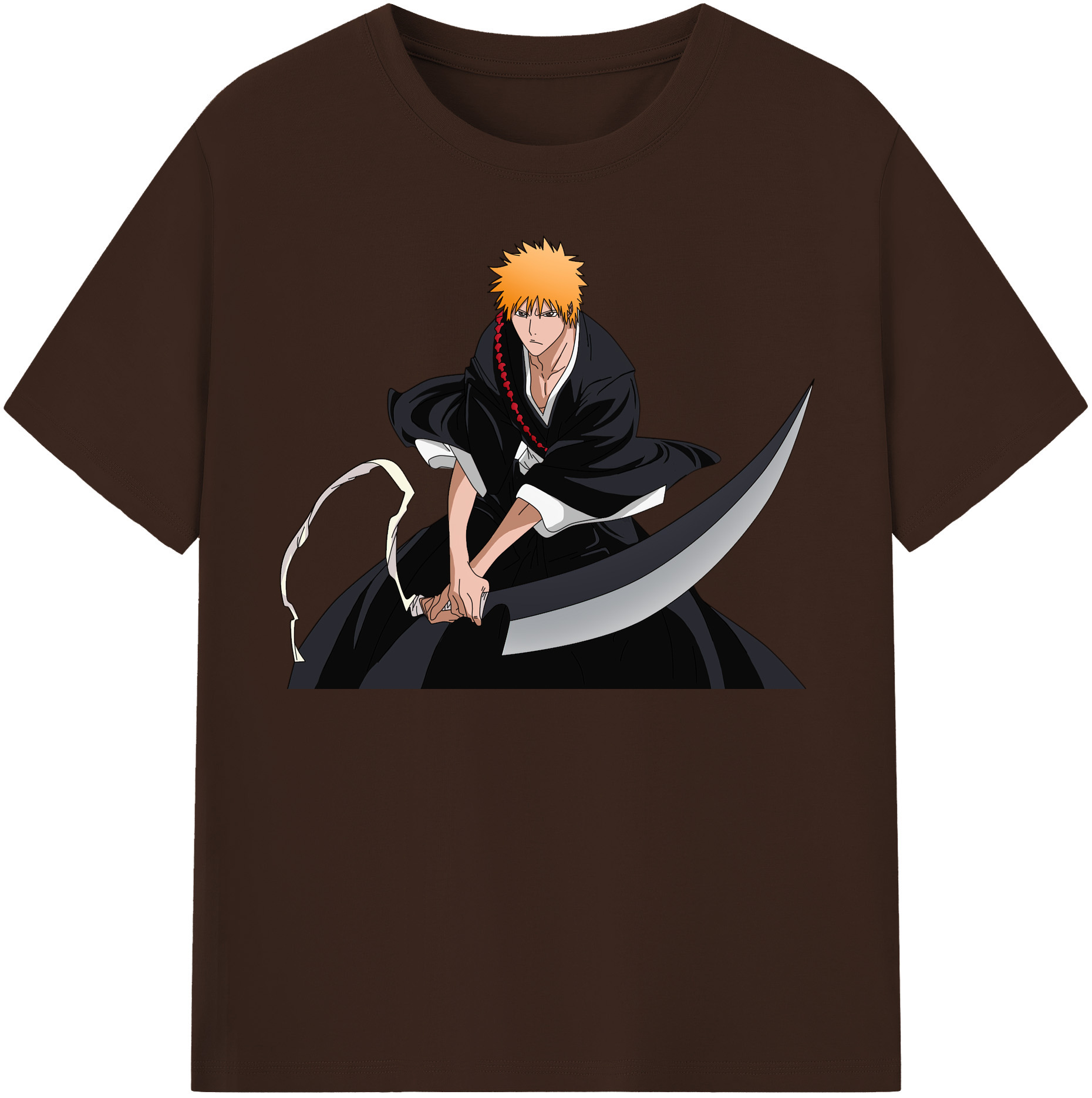 （画像用） ブリーチ 黒崎一護（くろさき いちご）BLEACH Kurosaki Ichigo 綿100％半袖Tシャツ（フロントプリント）